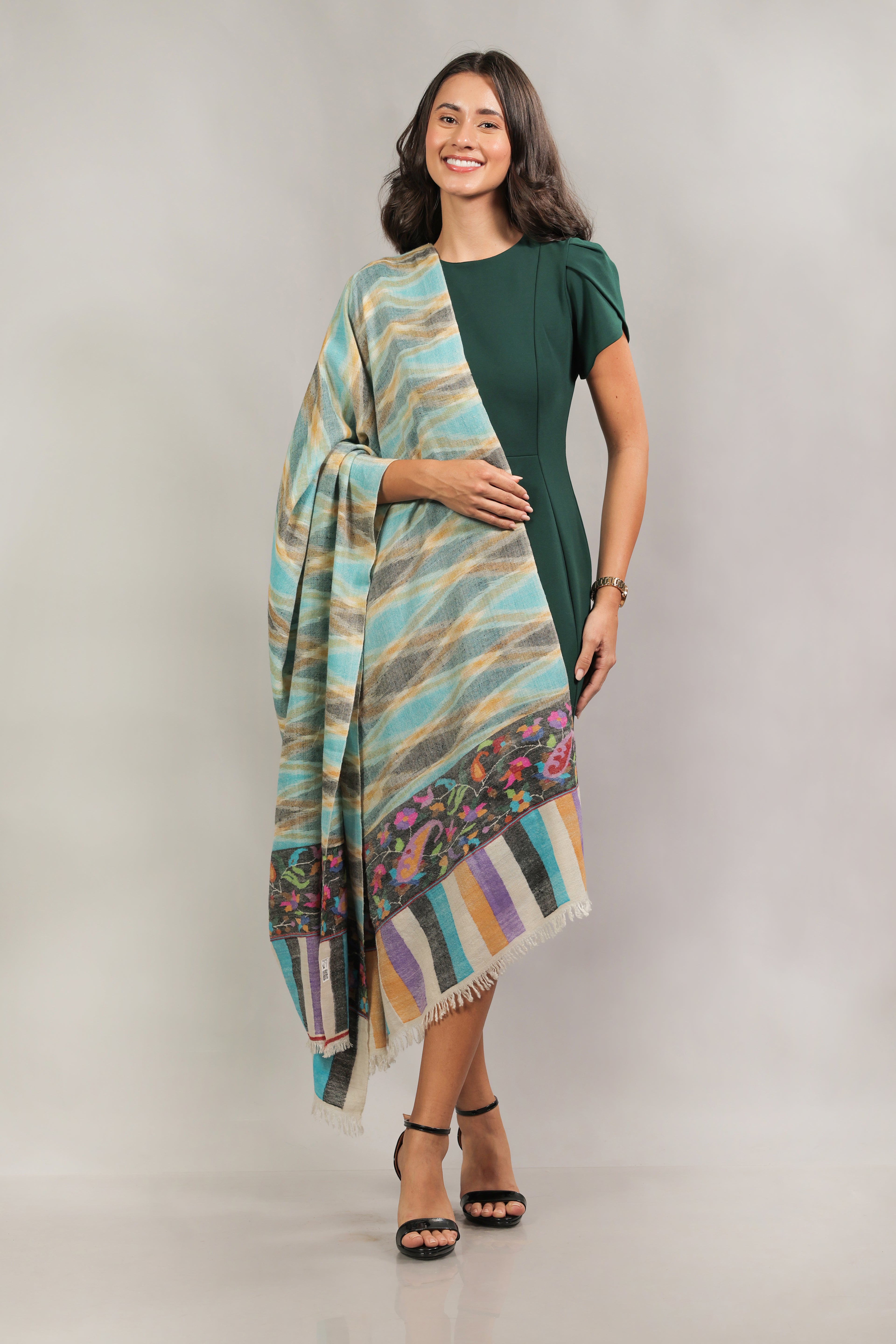 Blue Kani Palla Pashmina Shawl