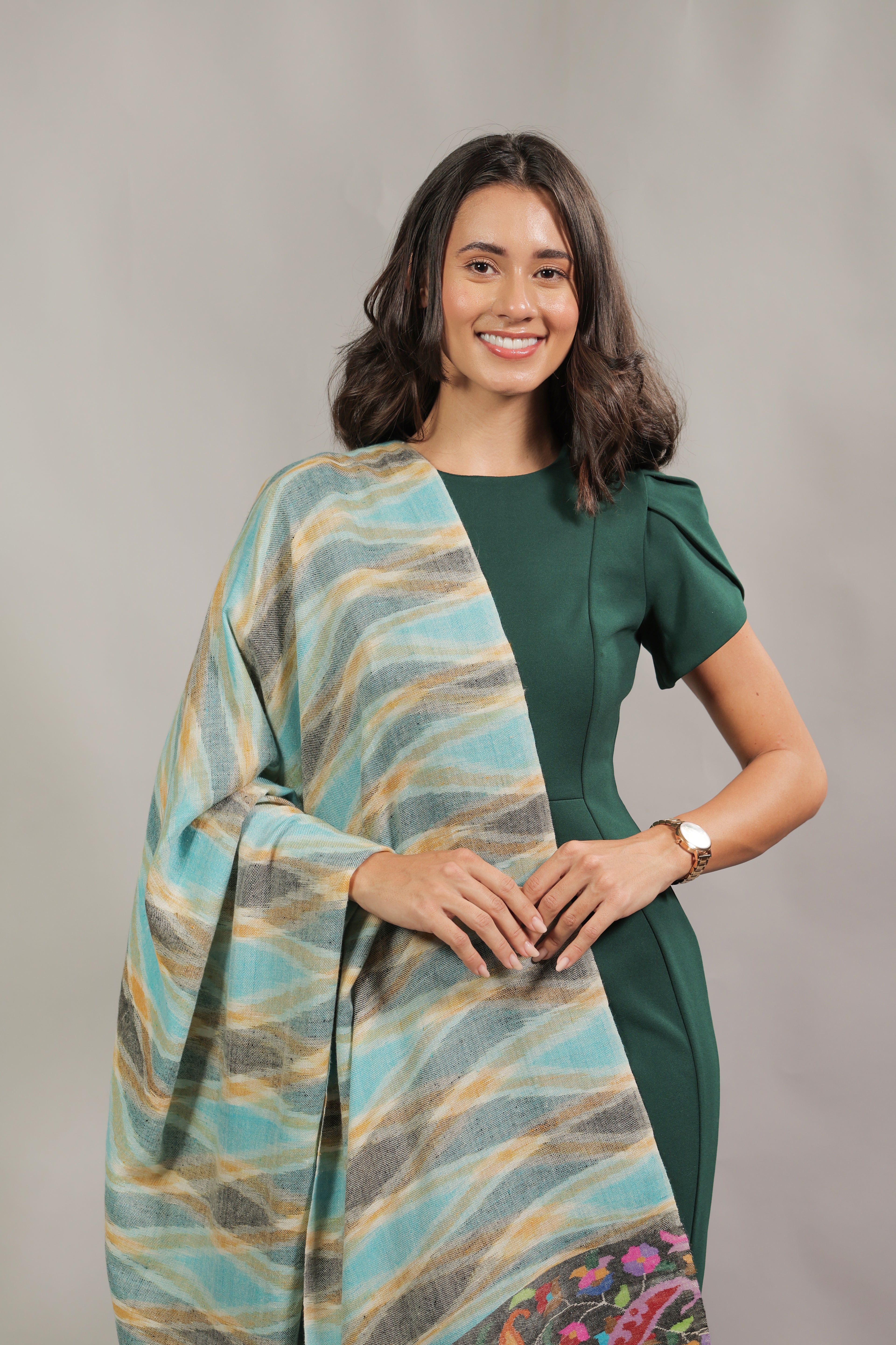 Blue Kani Palla Pashmina Shawl