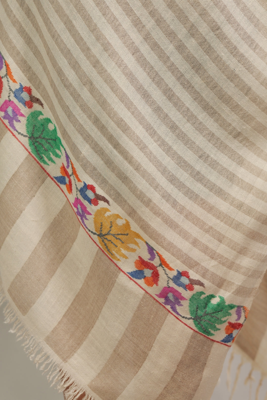 Ivory & Beige Kani Palla Pashmina Wrap