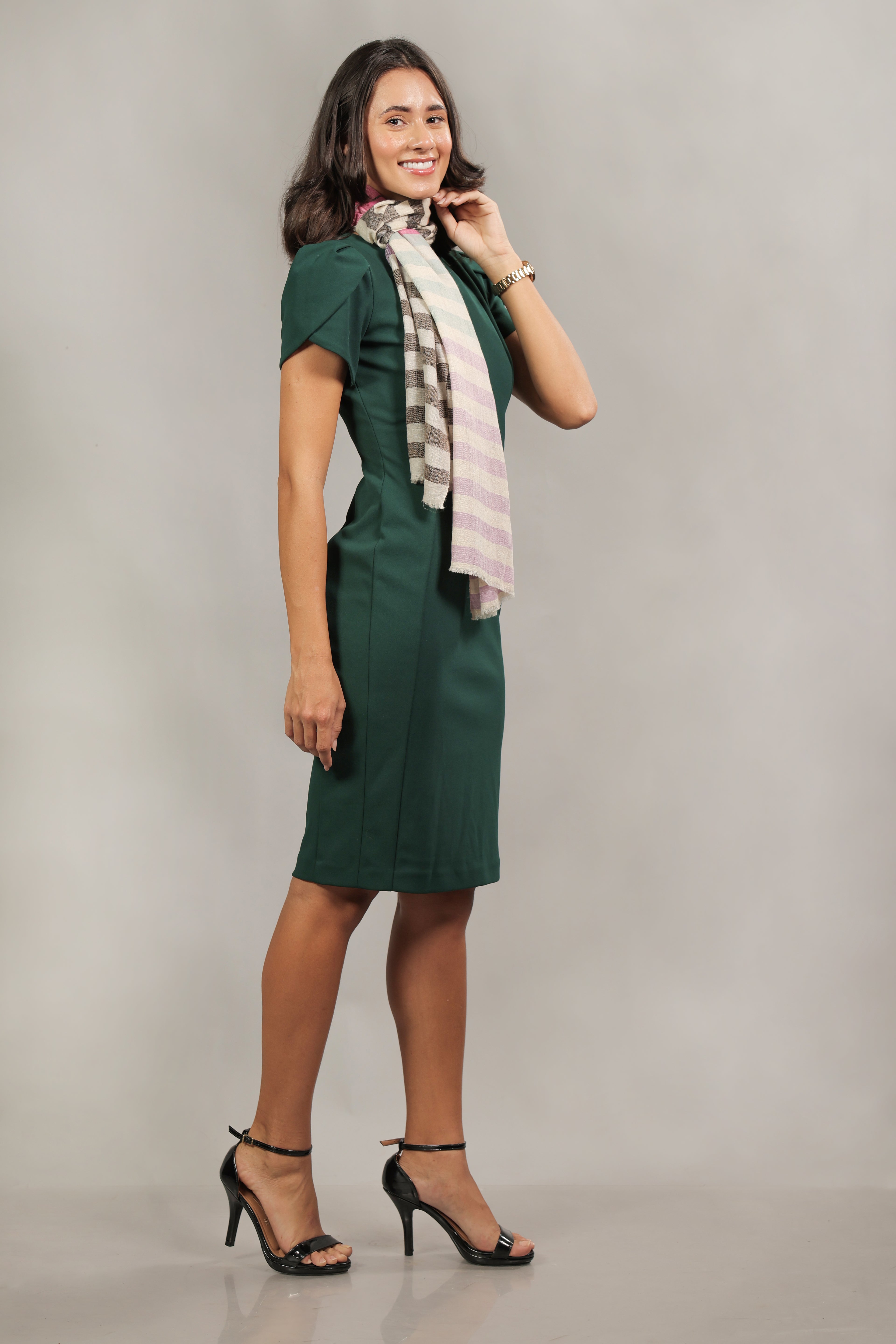 Multicolored Striped Handspun Pashmina Muffler