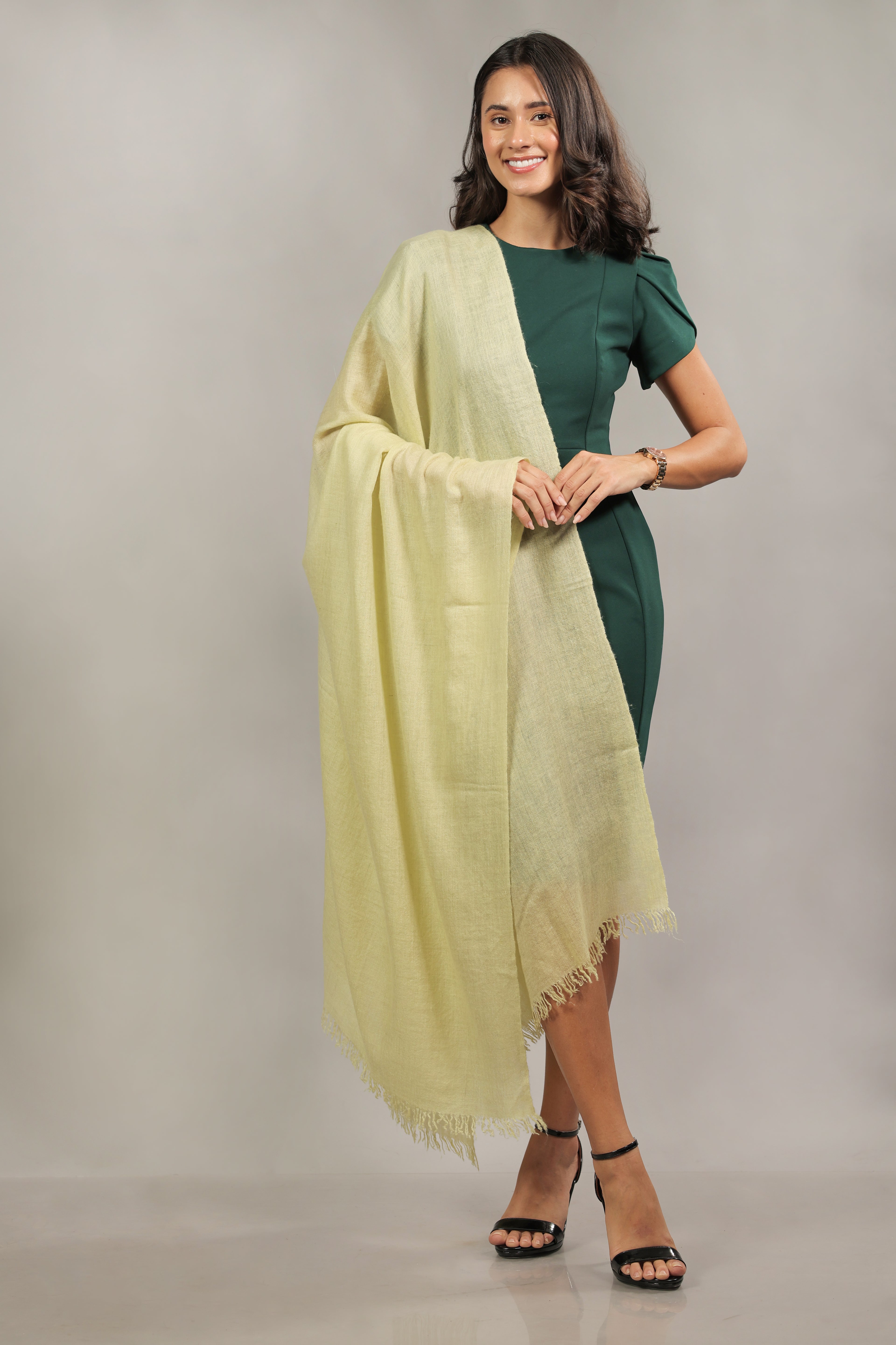 Yellow Handspun Pashmina Shawl