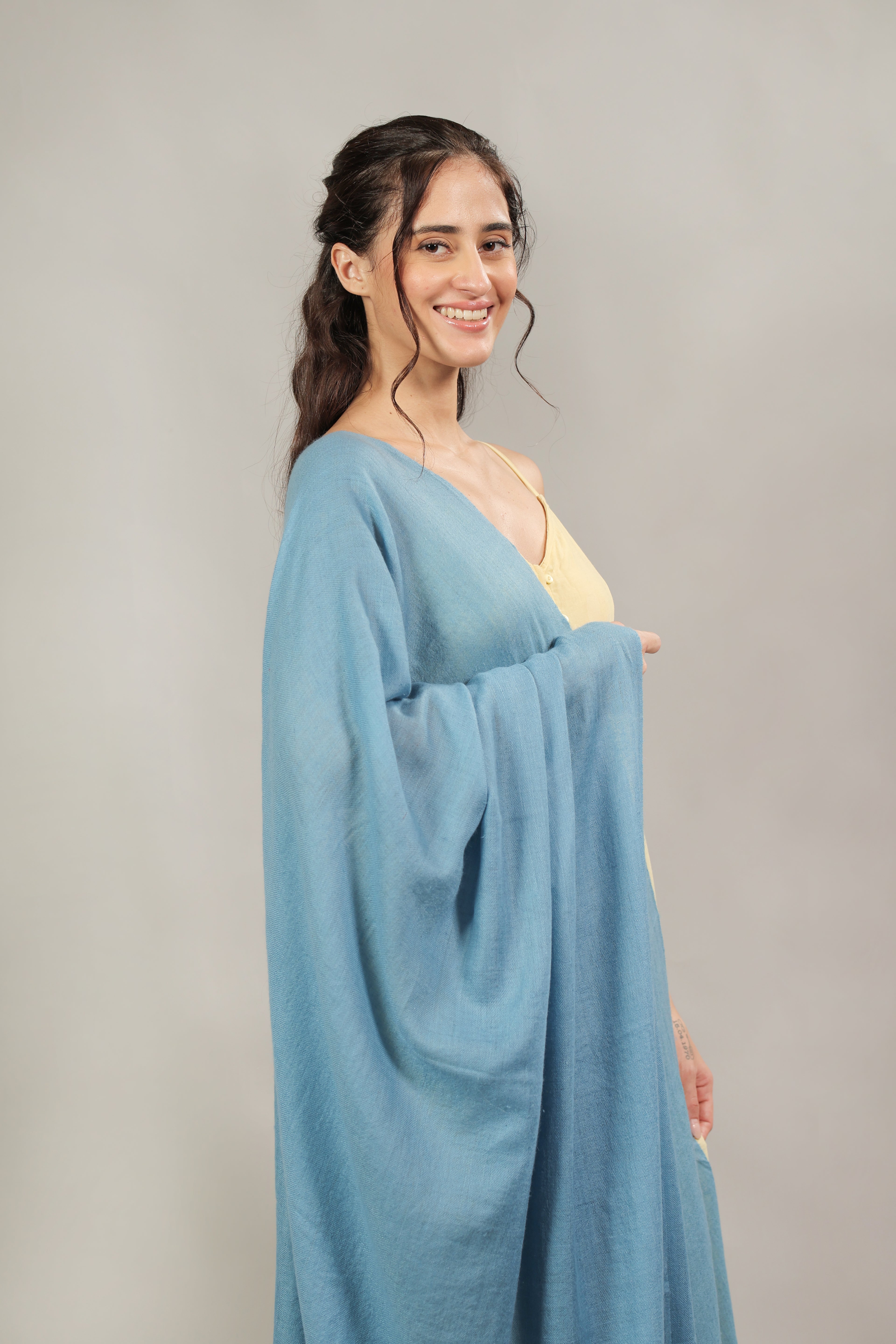 Blue Handspun Pashmina Shawl