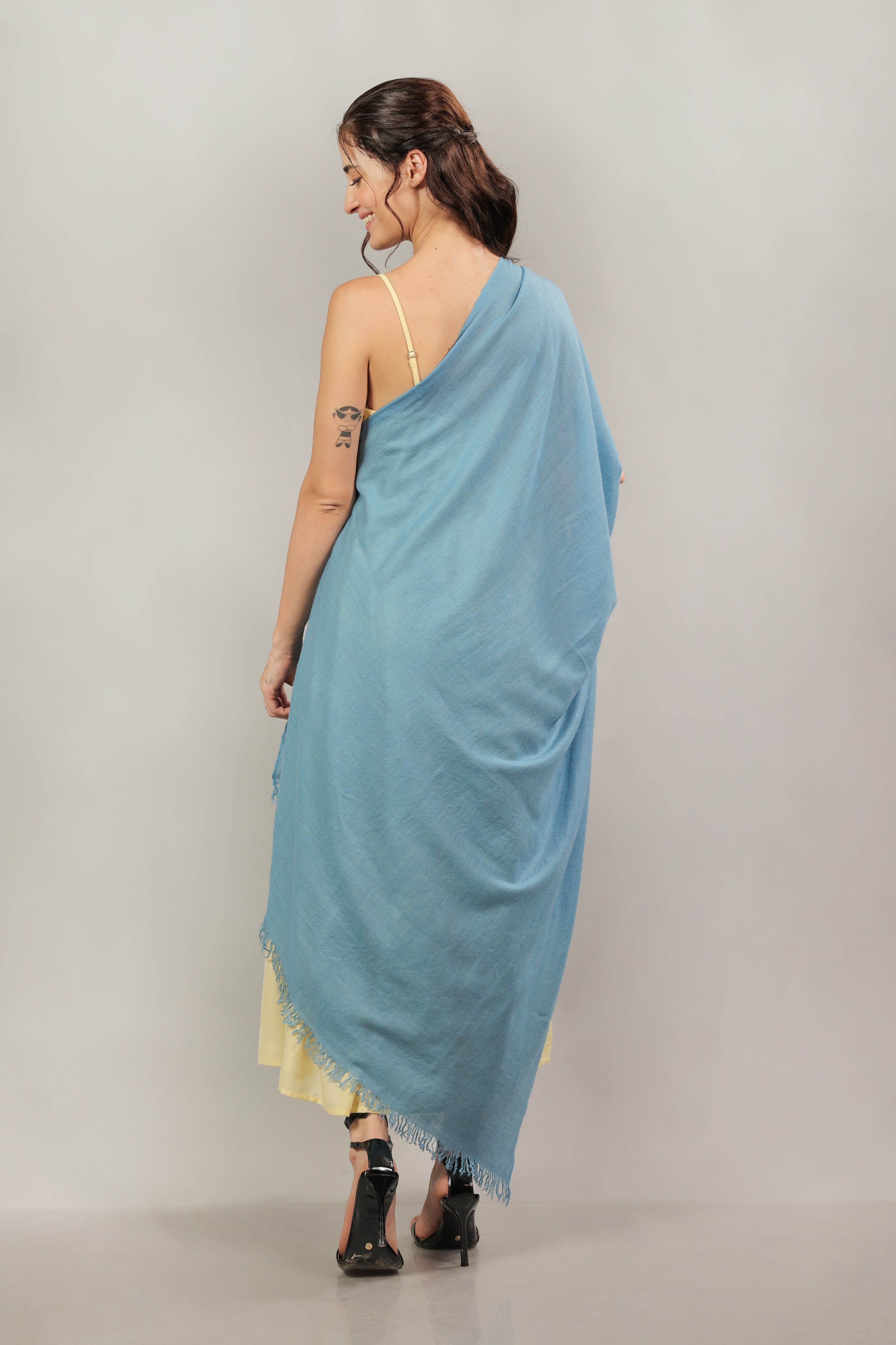 Blue Handspun Pashmina Shawl