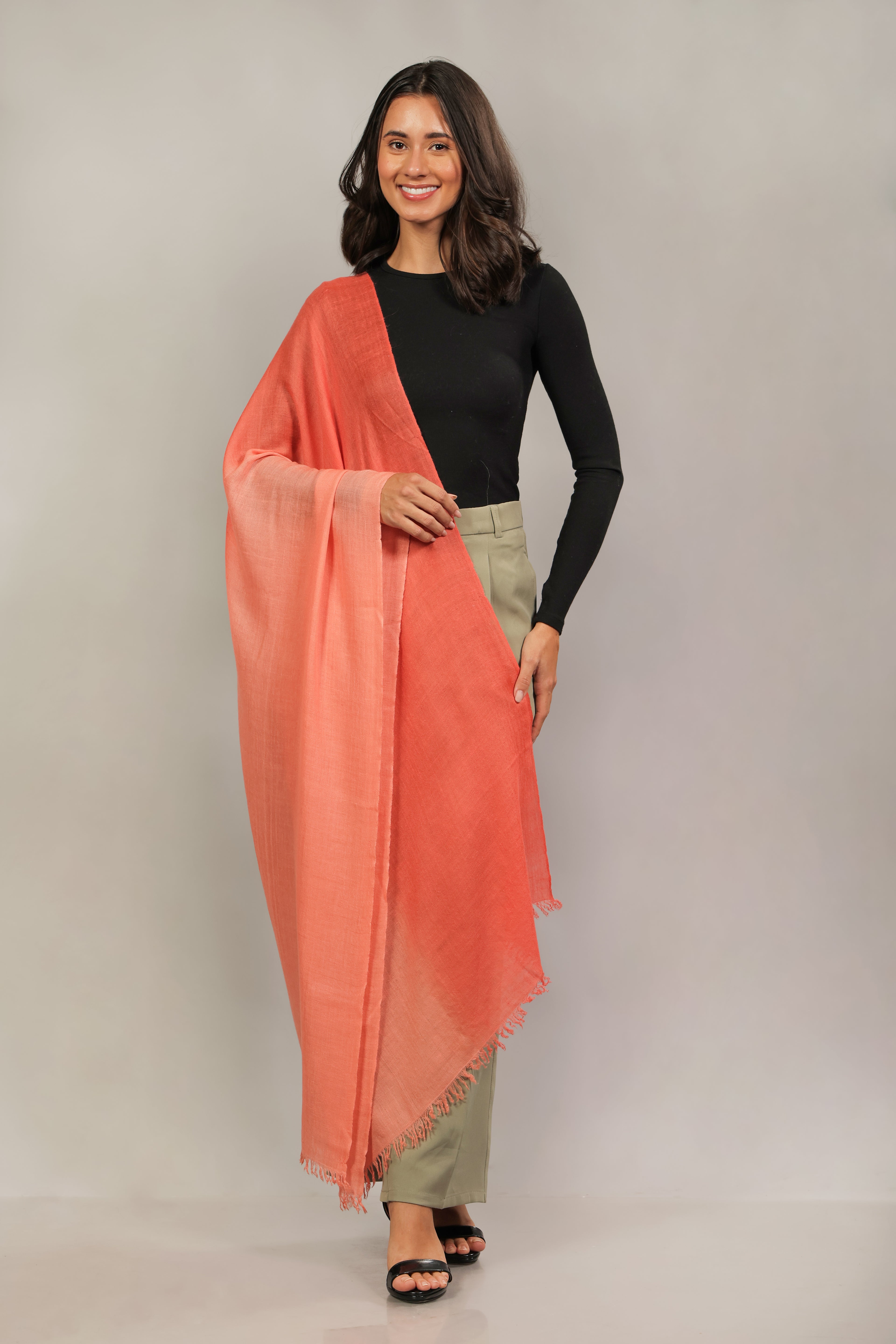 Peach Ombre Pashmina Wrap