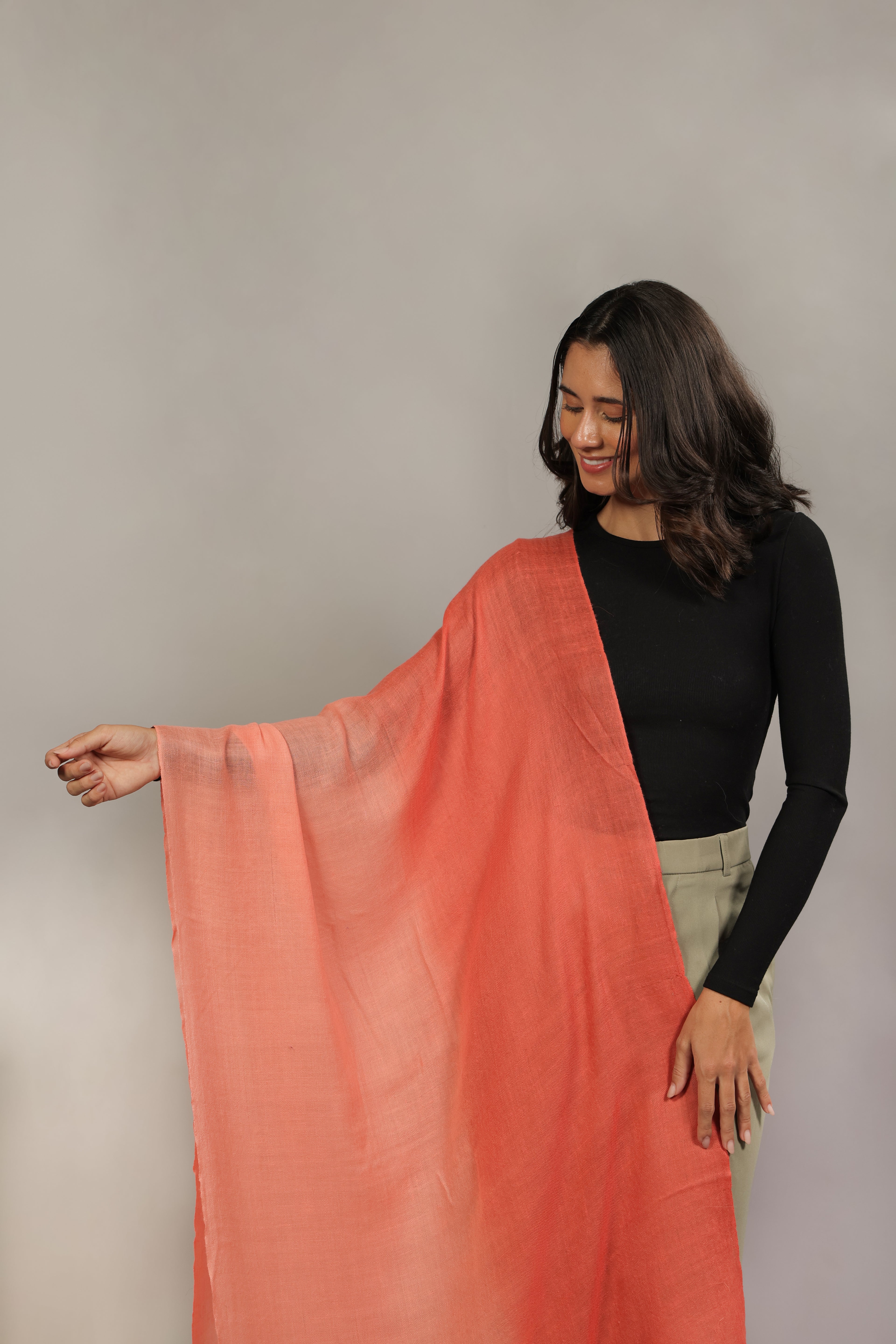 Peach Ombre Pashmina Wrap