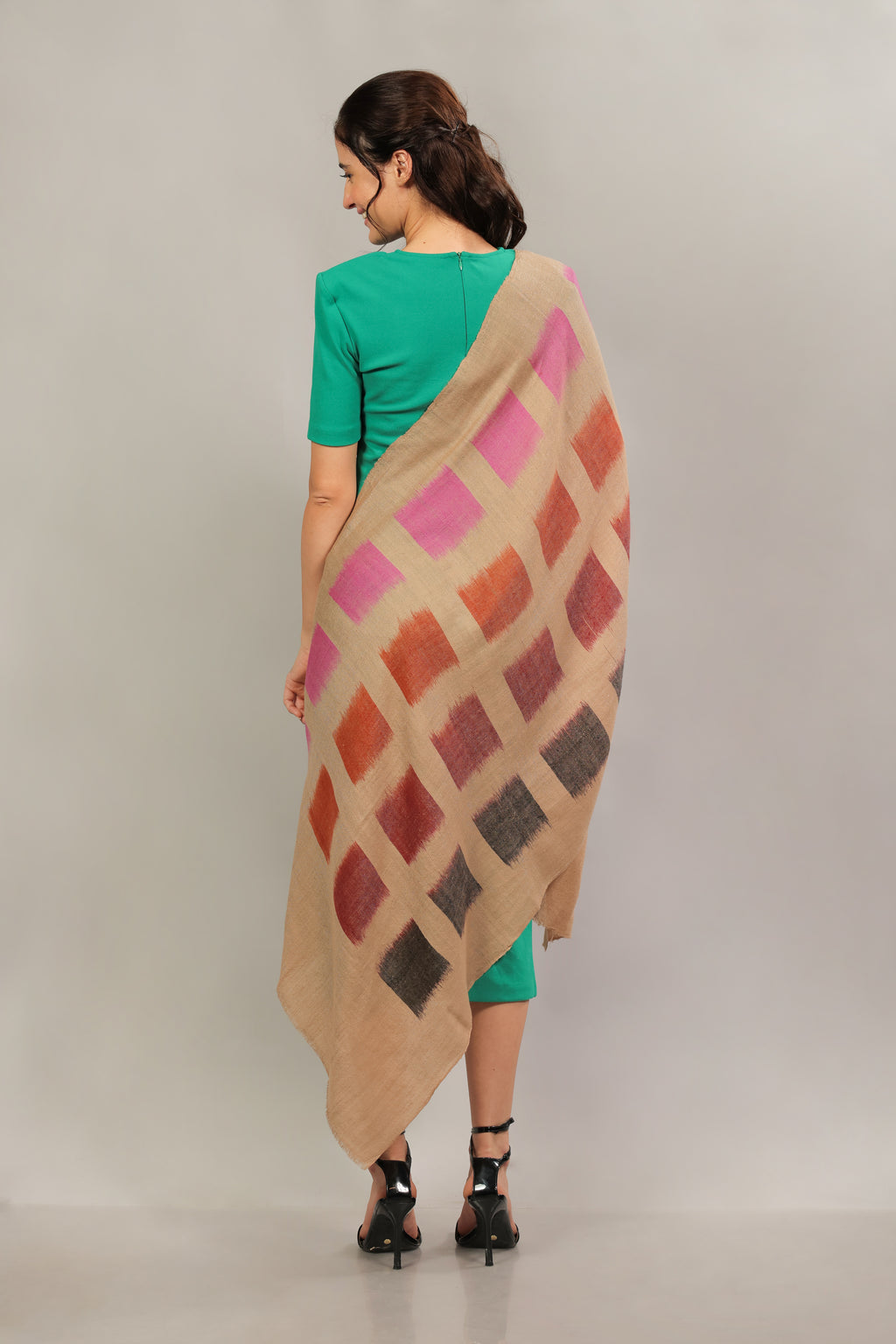 Multicoloured Ikkat Pashmina Stole