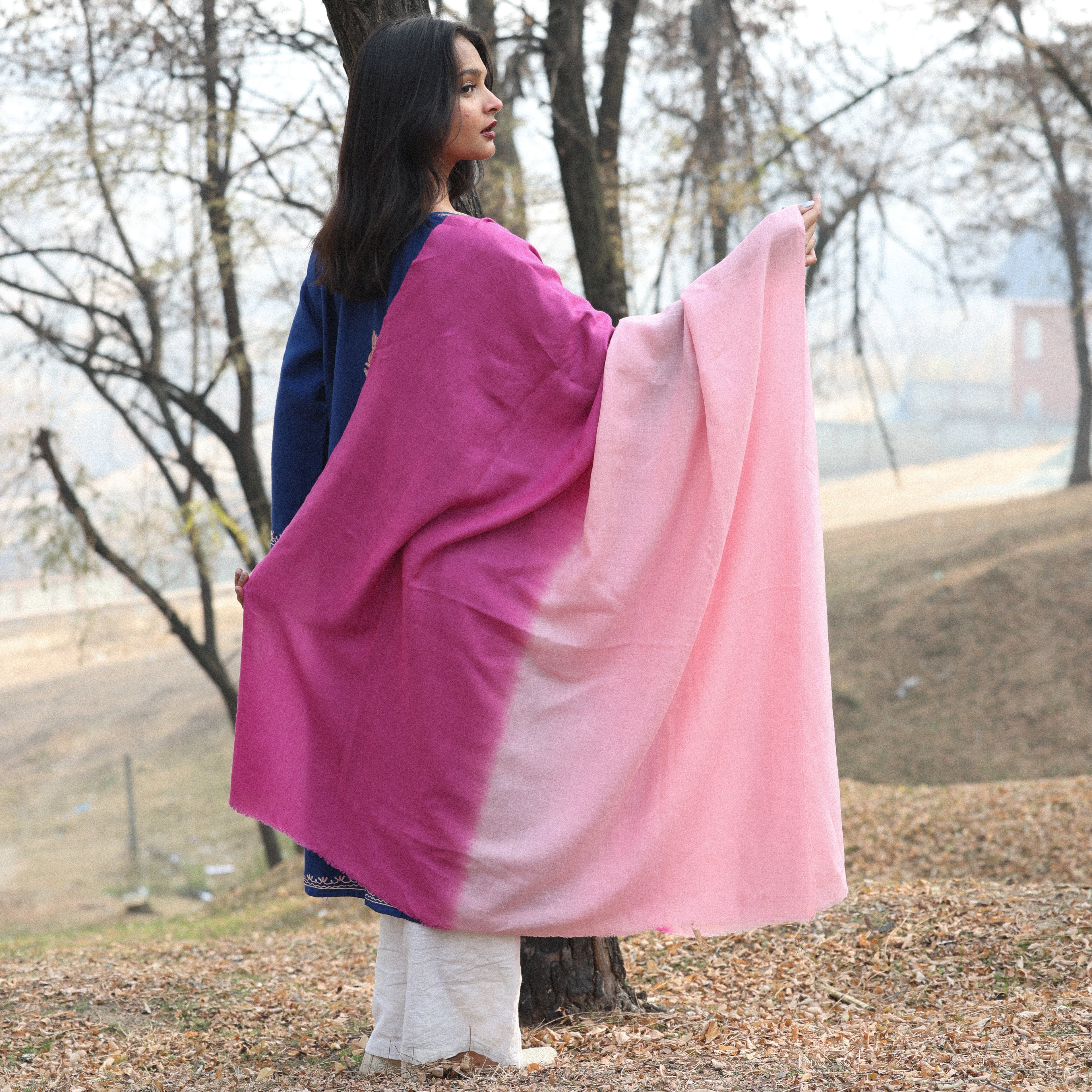 Pink Ombre Pashmina Shawl