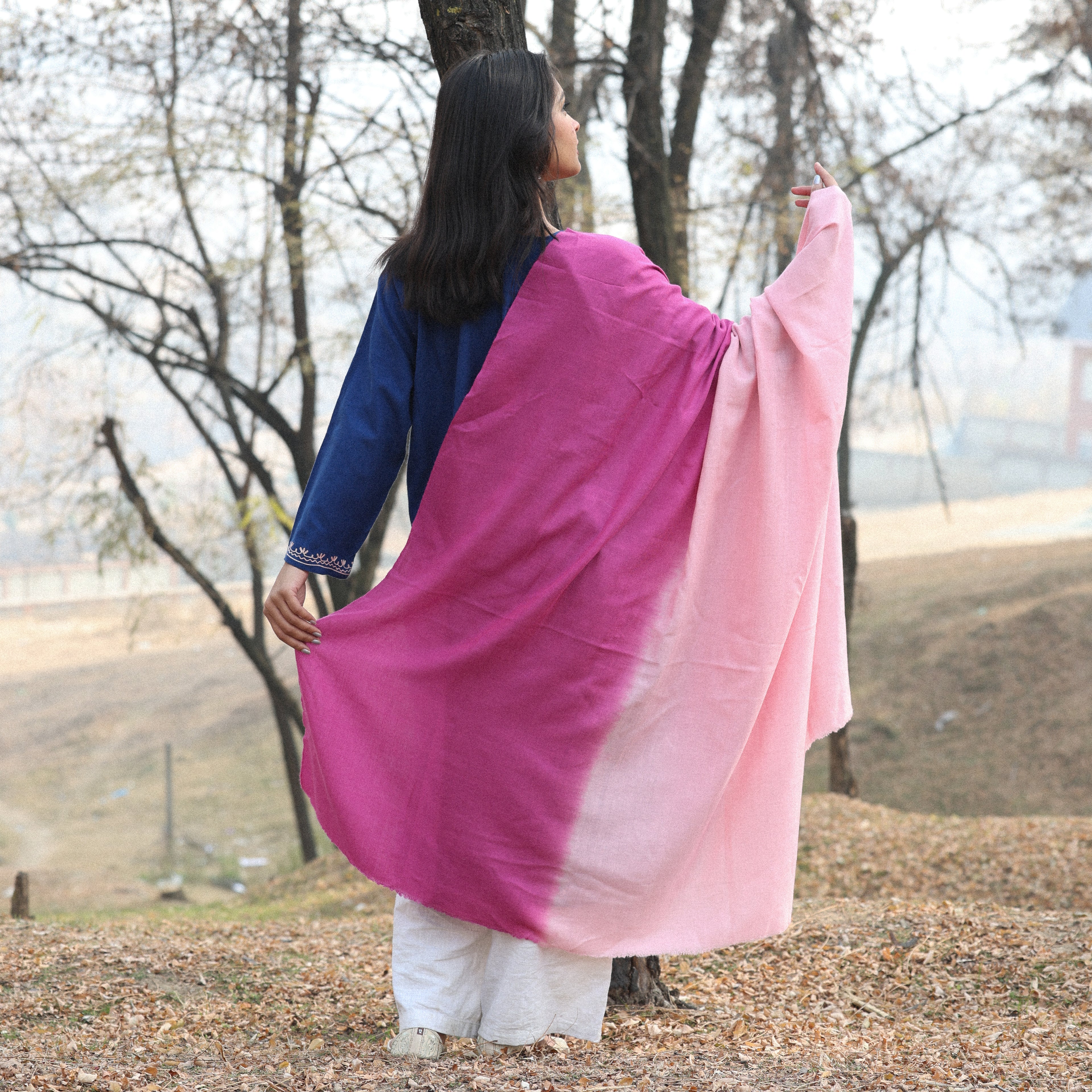 Pink Ombre Pashmina Shawl