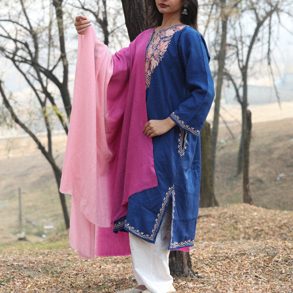 Pink Ombre Pashmina Shawl