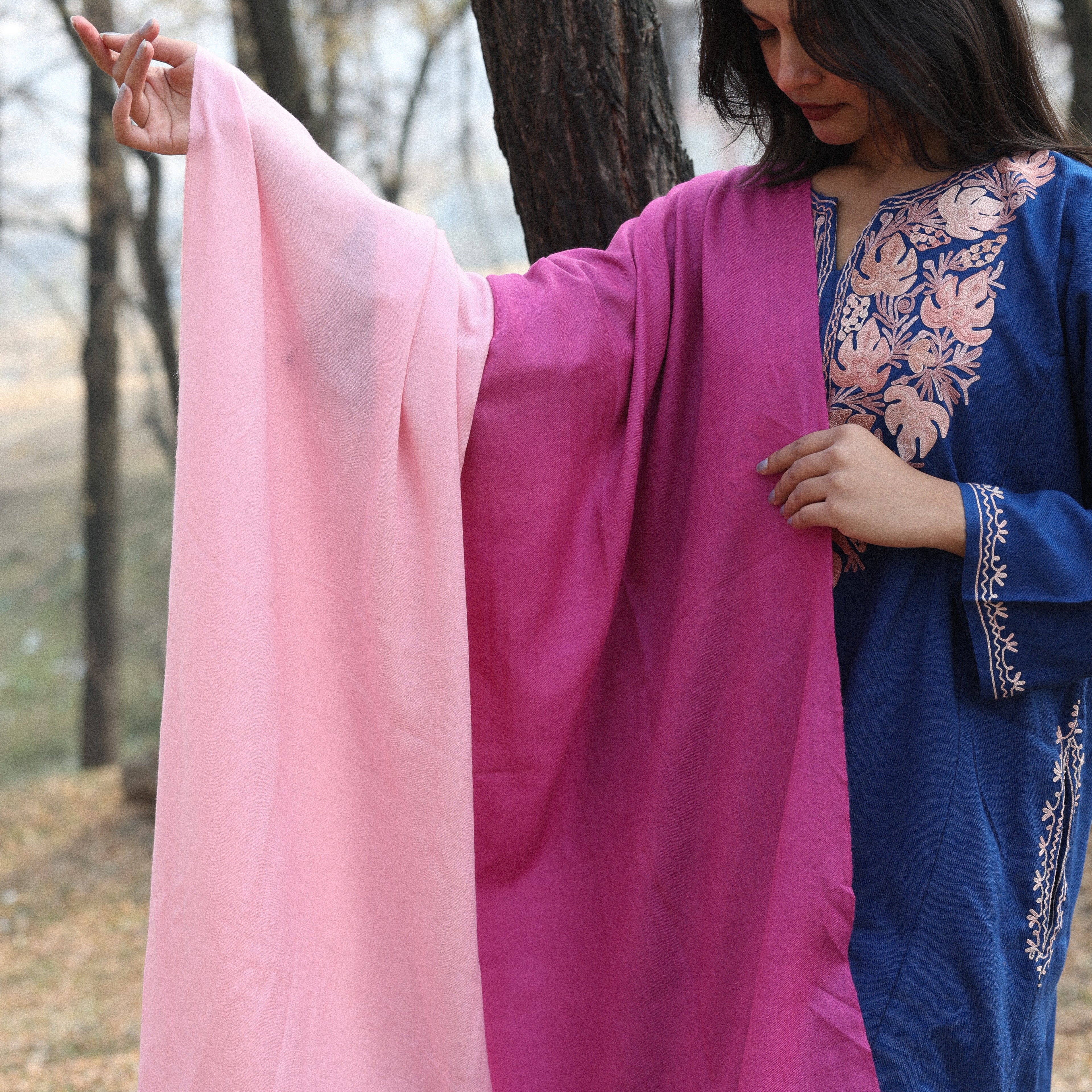 Pink Ombre Pashmina Shawl