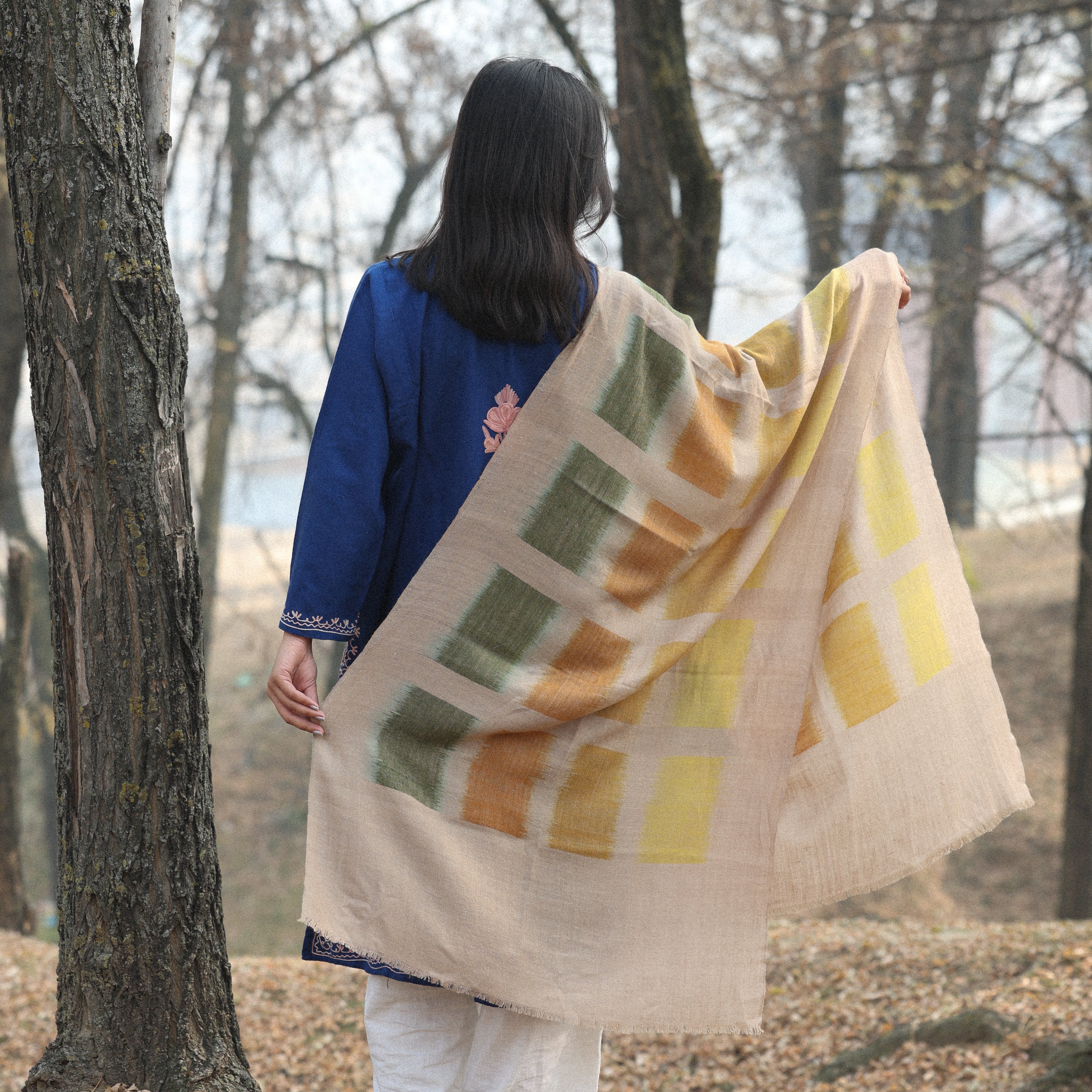 Multicoloured Ikkat Pashmina Wrap