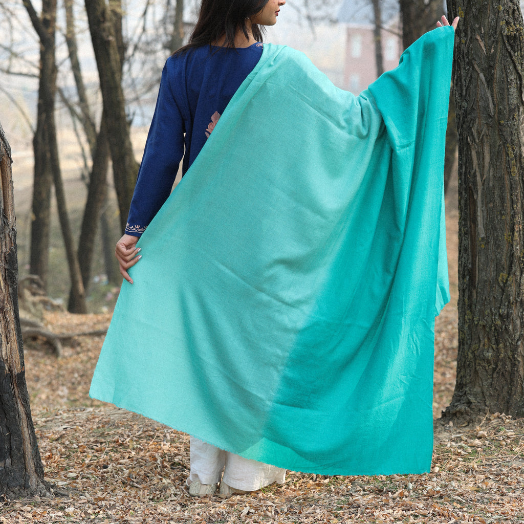 Teal Ombre Pashmina Shawl
