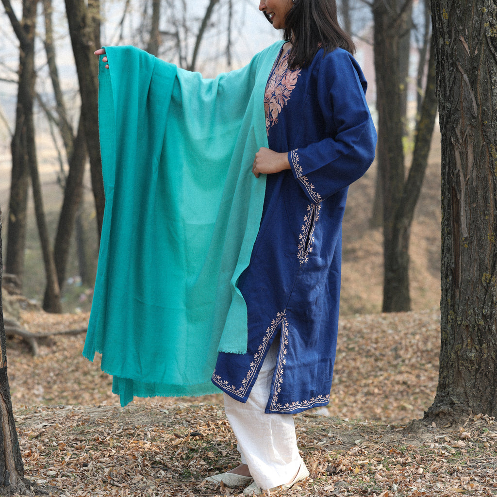 Teal Ombre Pashmina Shawl