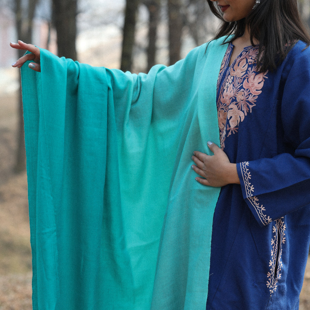 Teal Ombre Pashmina Shawl