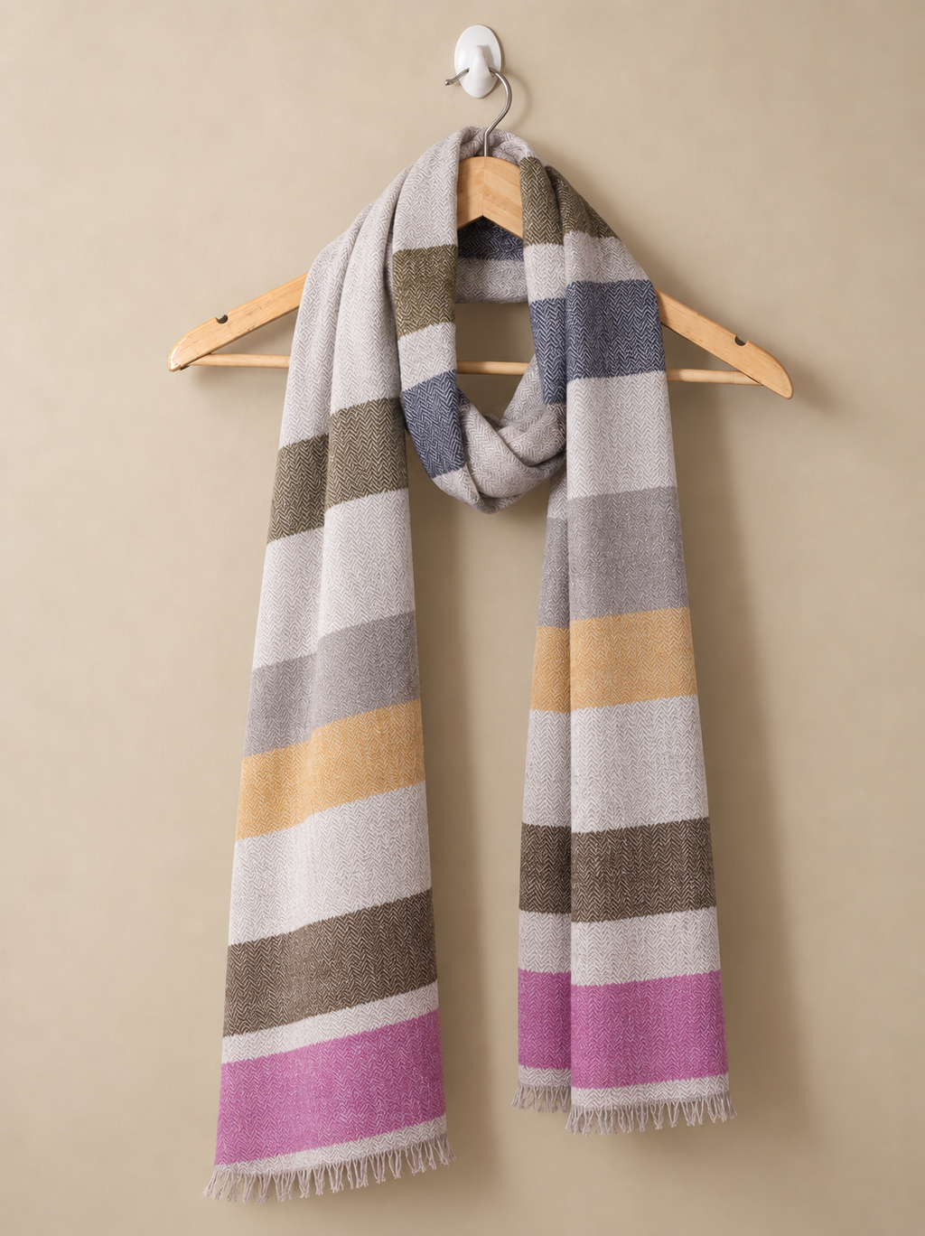 Multicolored Thick Handspun Muffler for Men