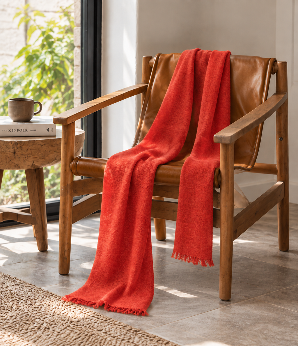 Red Pashmina Muffler for Men