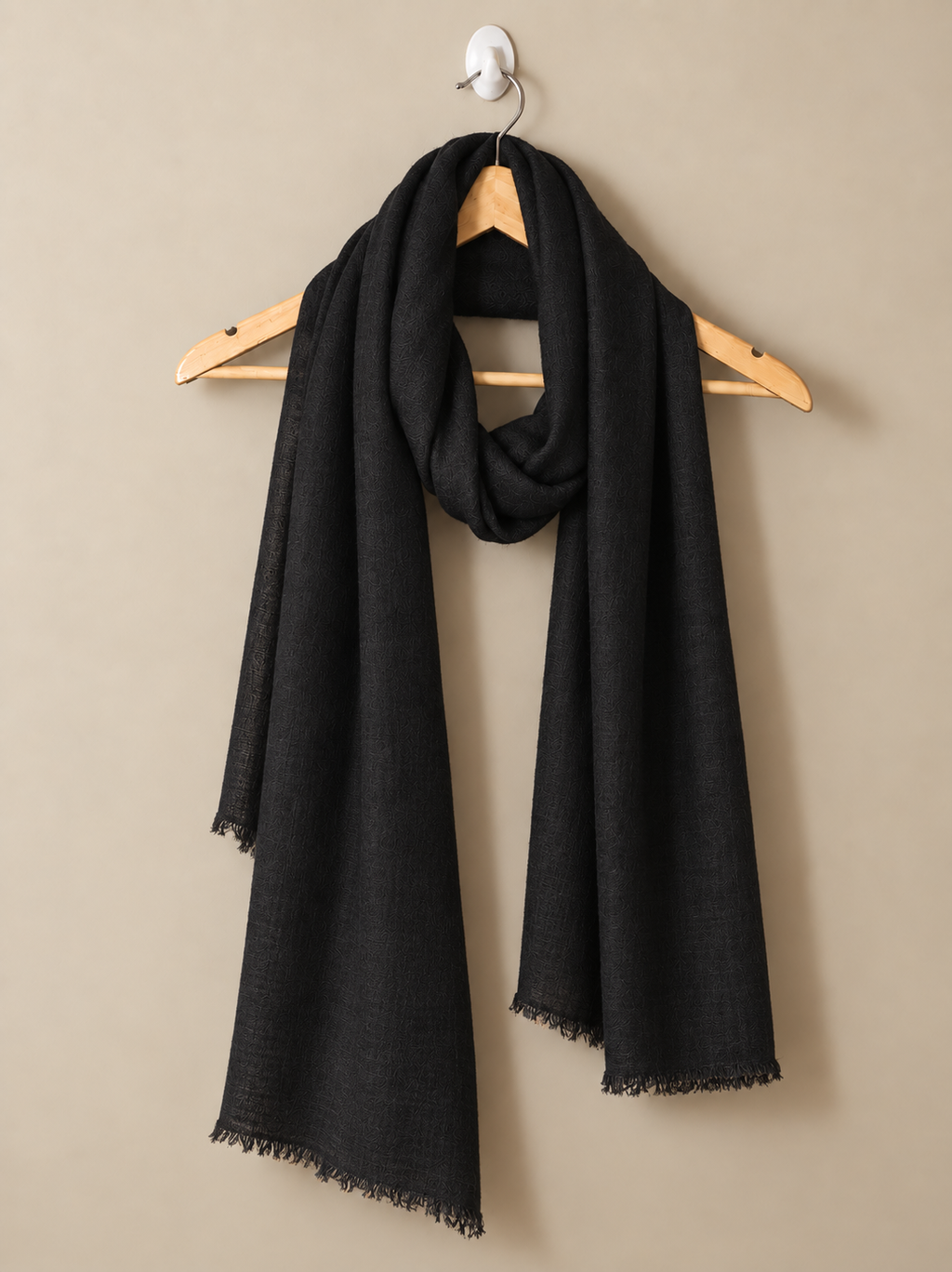 Black Pashmina Scarf for Men
