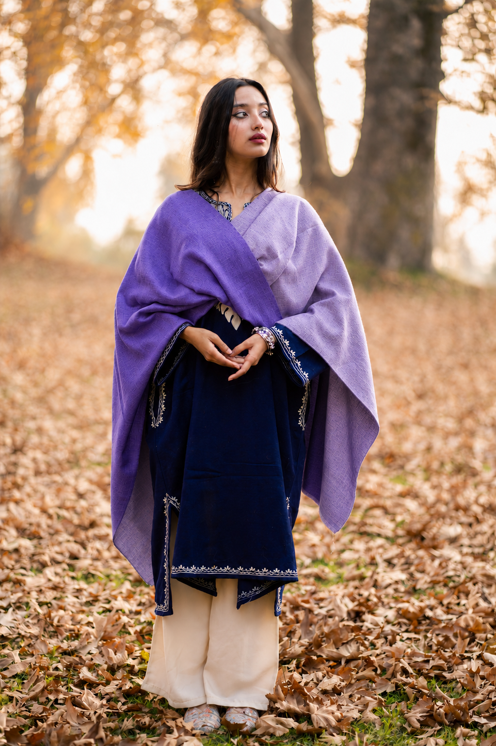 Lavender & Violet Reversible Pashmina Shawl