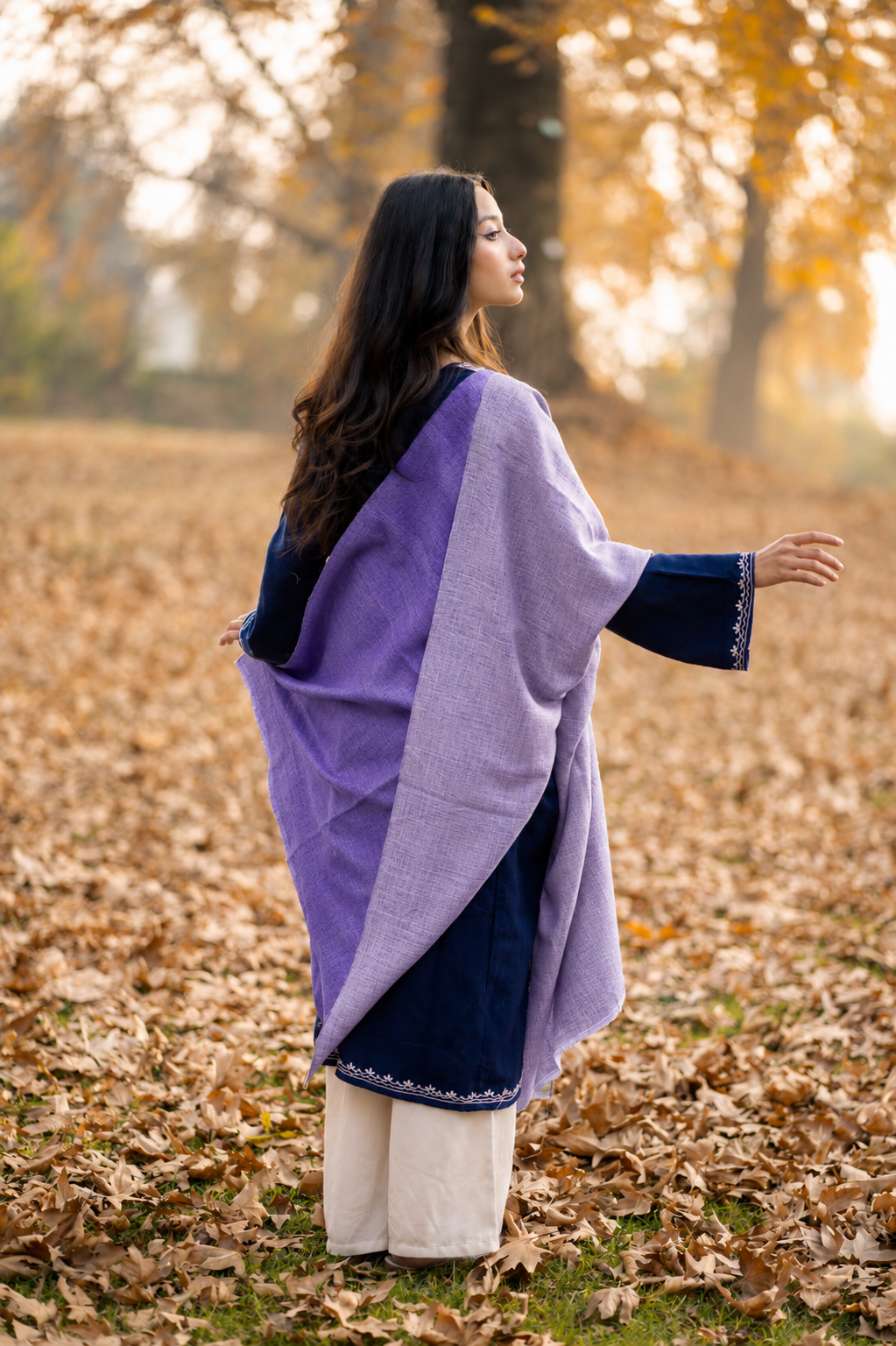 Lavender & Violet Reversible Pashmina Shawl