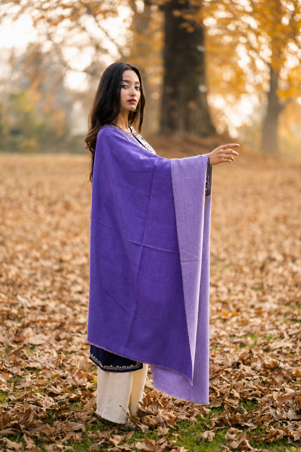 Lavender & Violet Reversible Pashmina Shawl