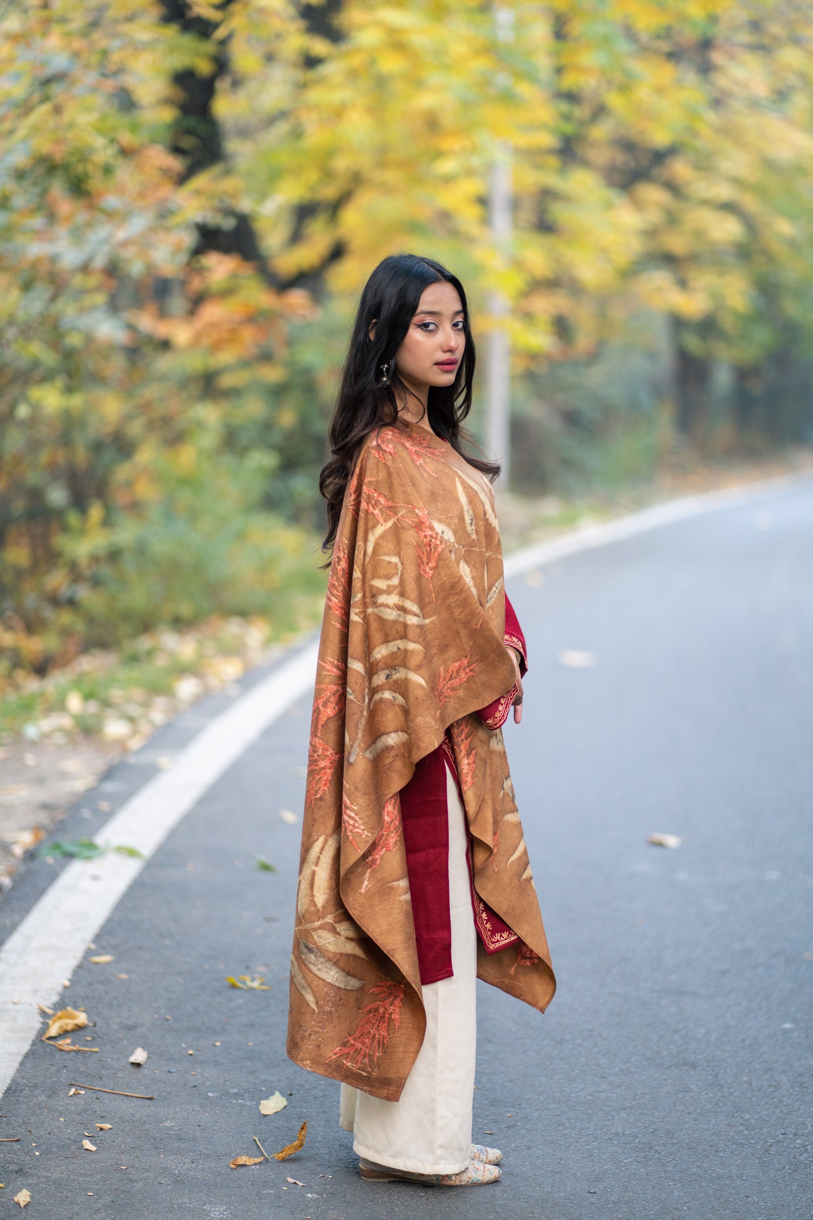 Brown Organic Dyed Mulberry SIlk Stole