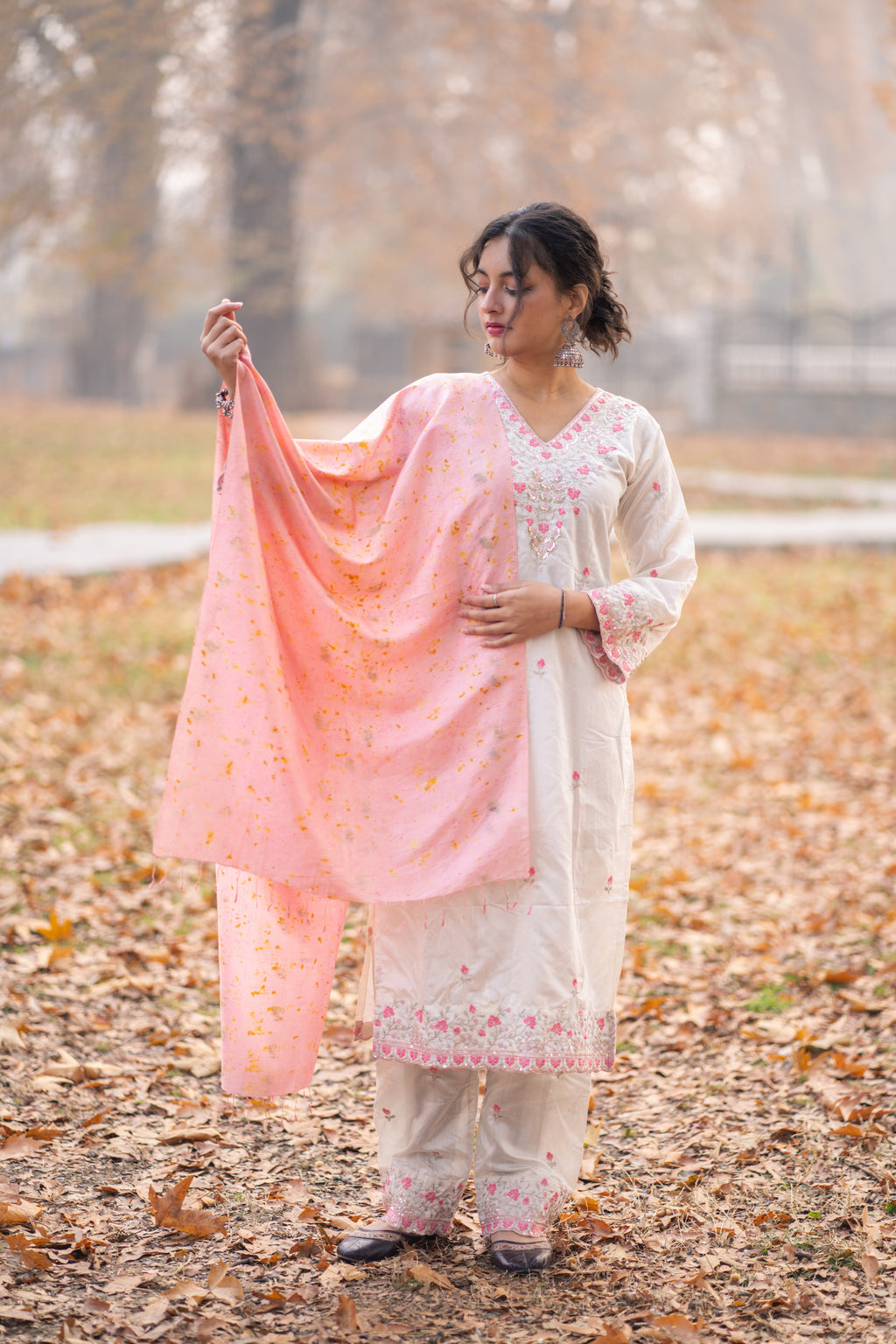 Pink Organic Dyed Mulberry Silk Stole