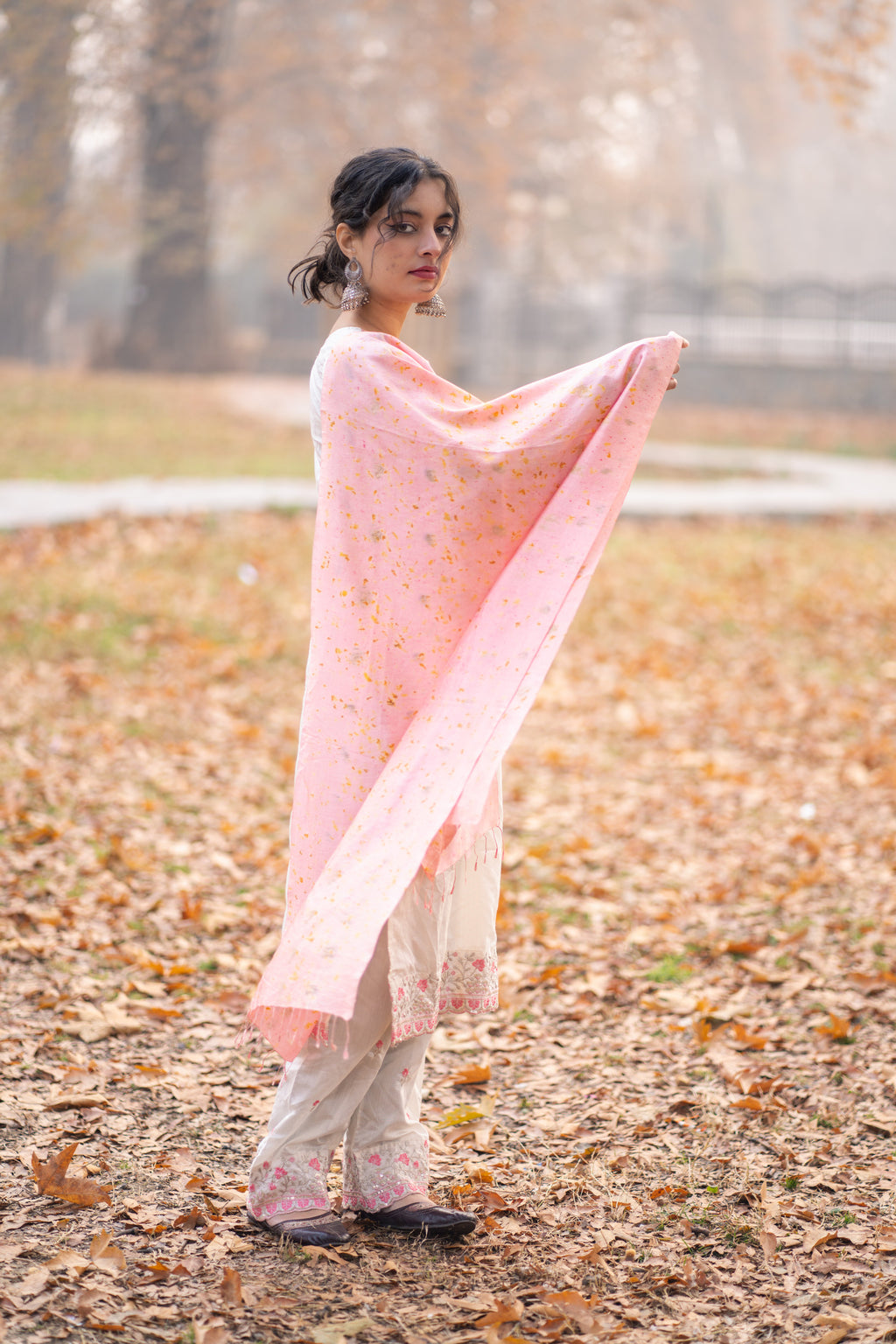 Pink Organic Dyed Mulberry Silk Stole