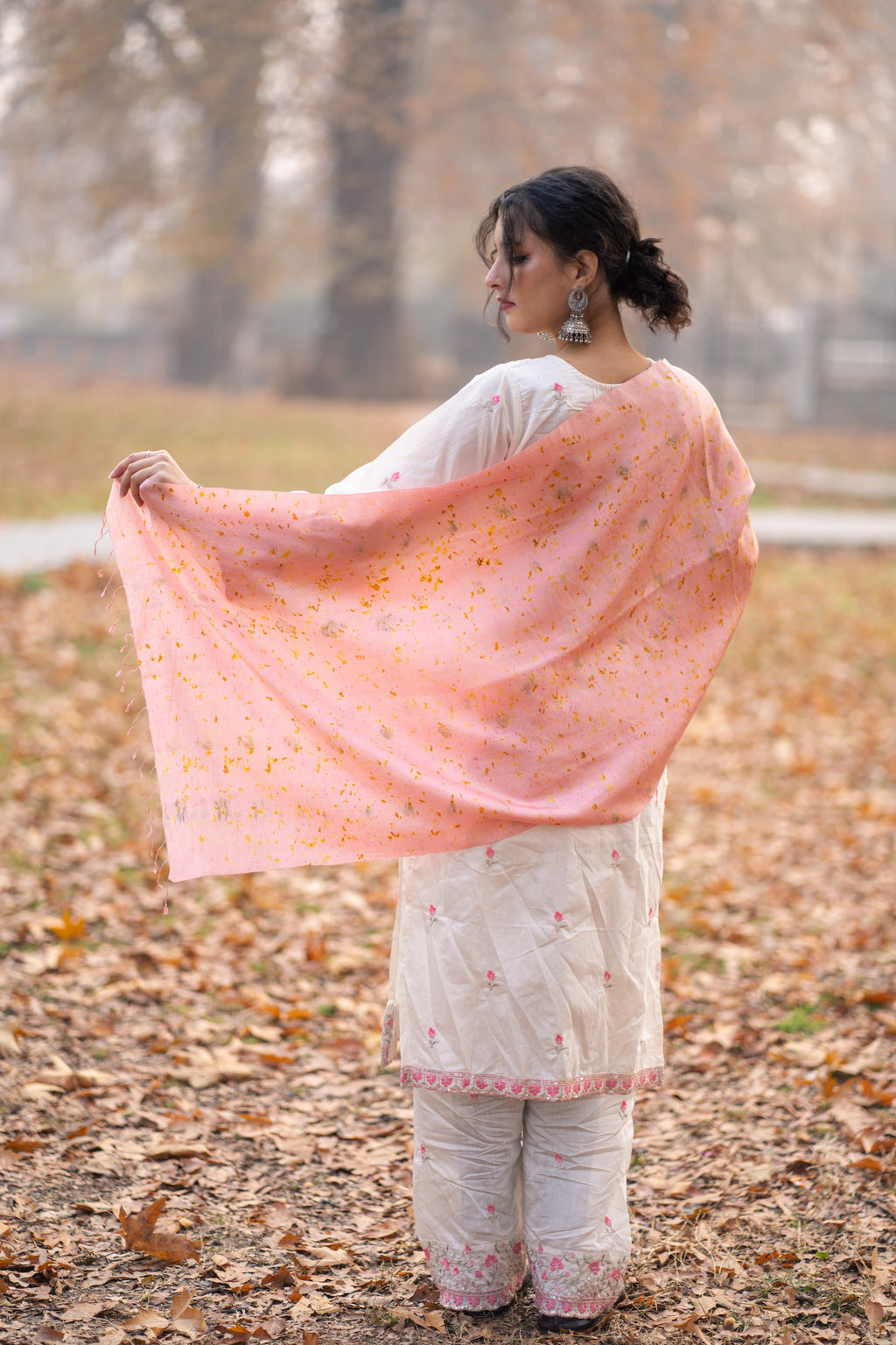 Pink Organic Dyed Mulberry Silk Stole