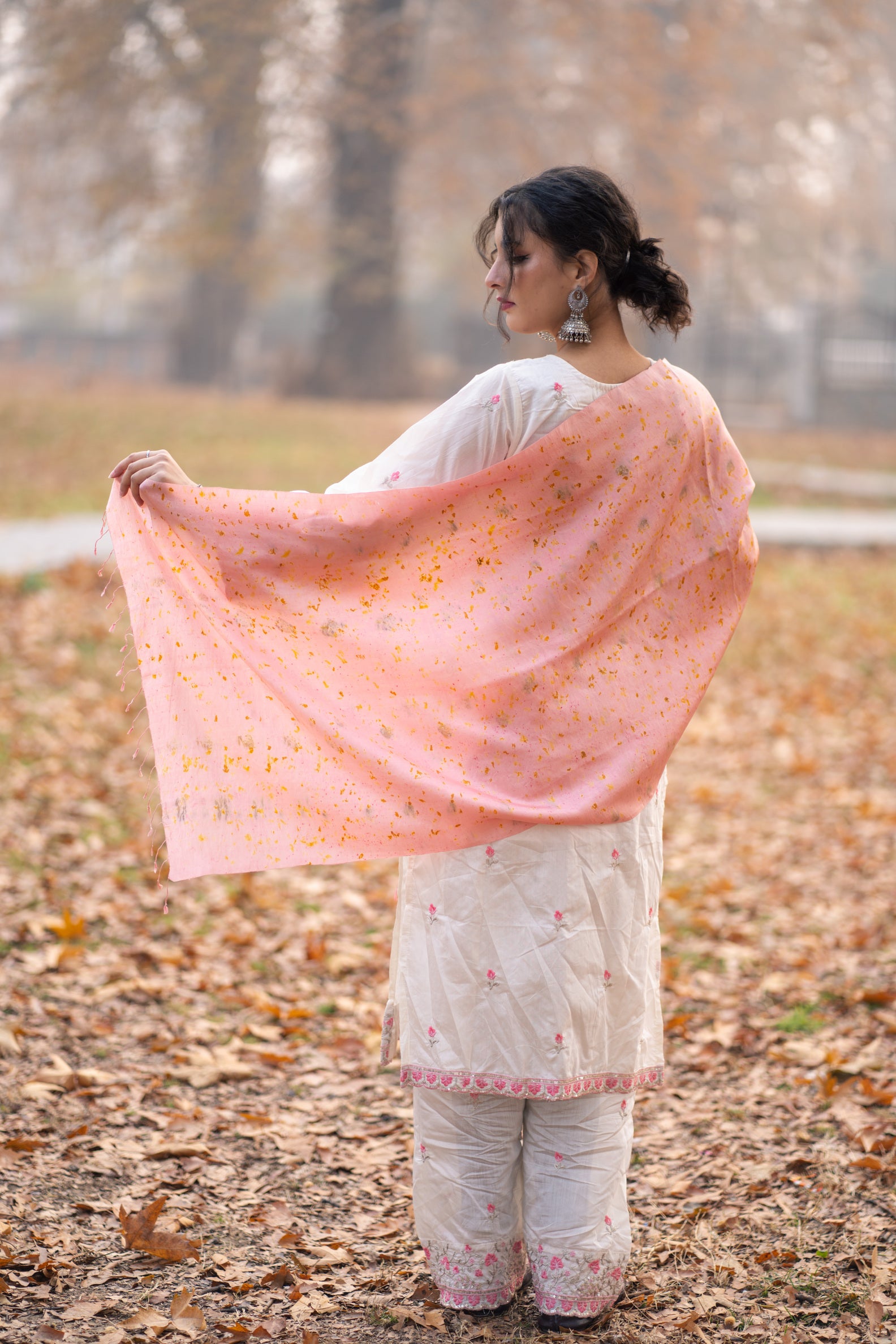 Pink Organic Dyed Mulberry Silk Stole