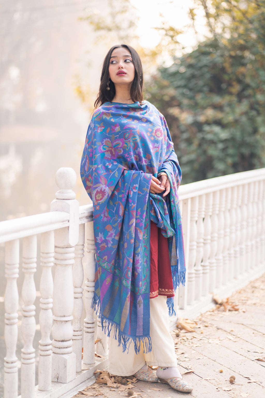 Blue Kani Jamawar Pashmina Shawl