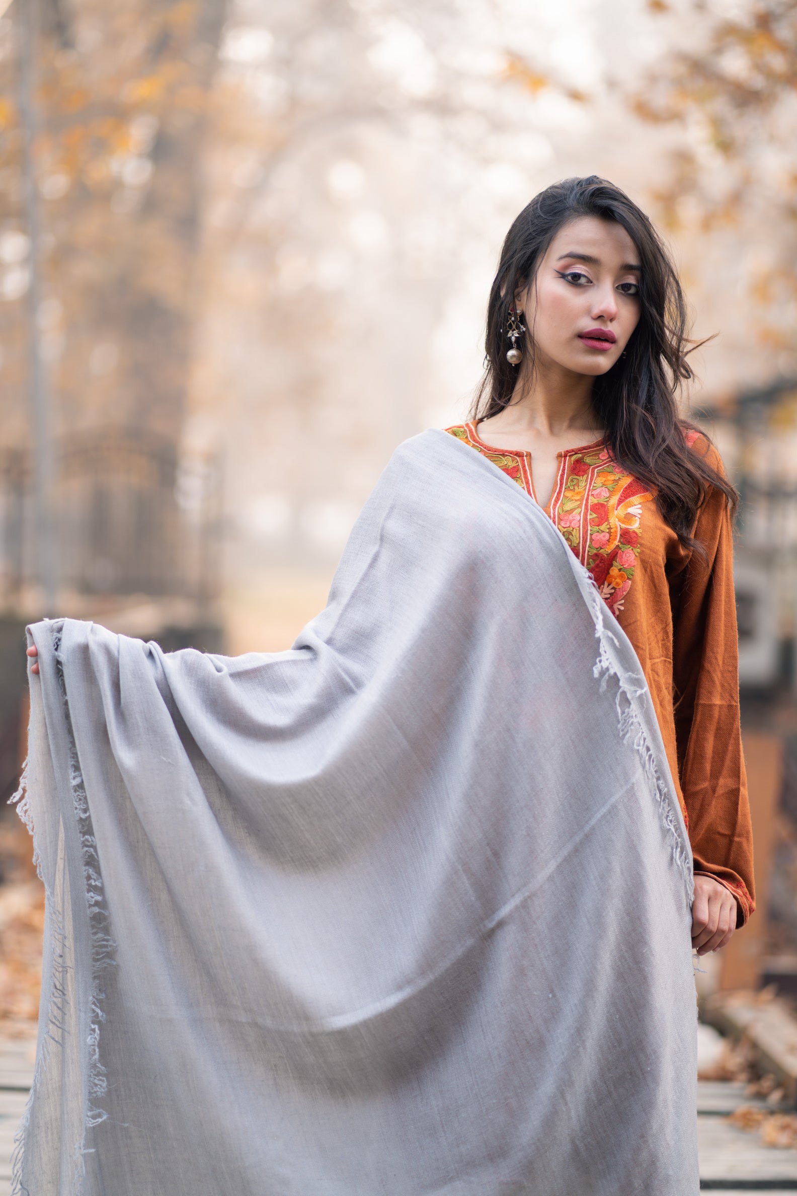 Grey Handspun Pashmina Shawl