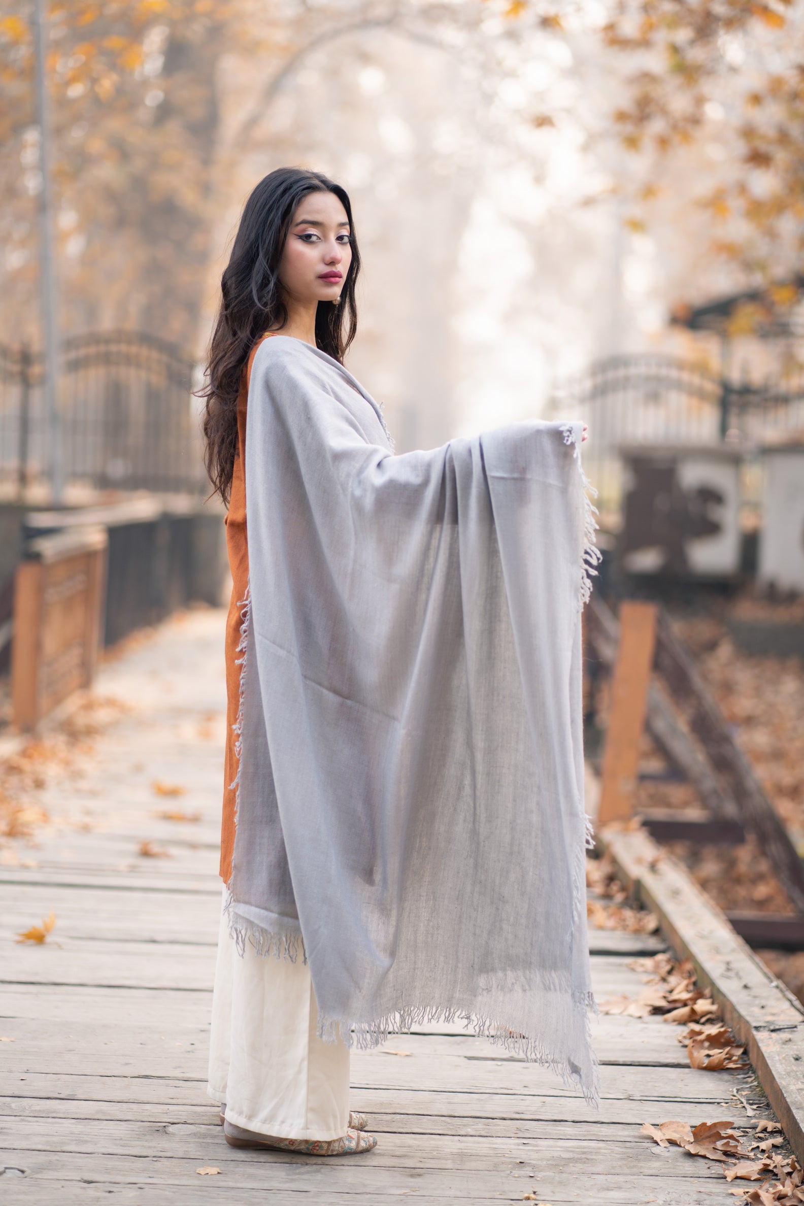 Grey Handspun Pashmina Shawl