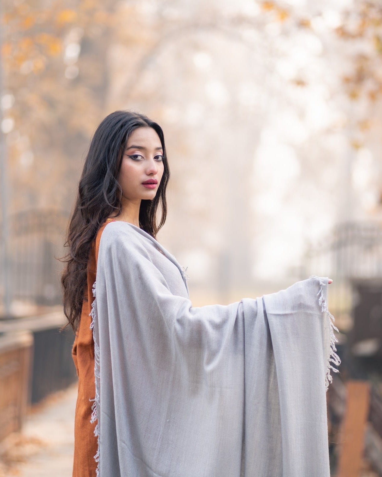 Grey Handspun Pashmina Shawl