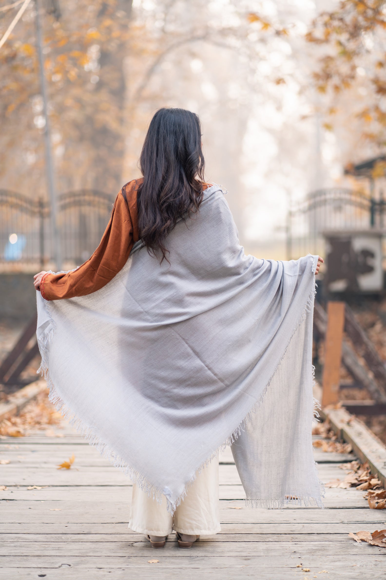 Grey Handspun Pashmina Shawl