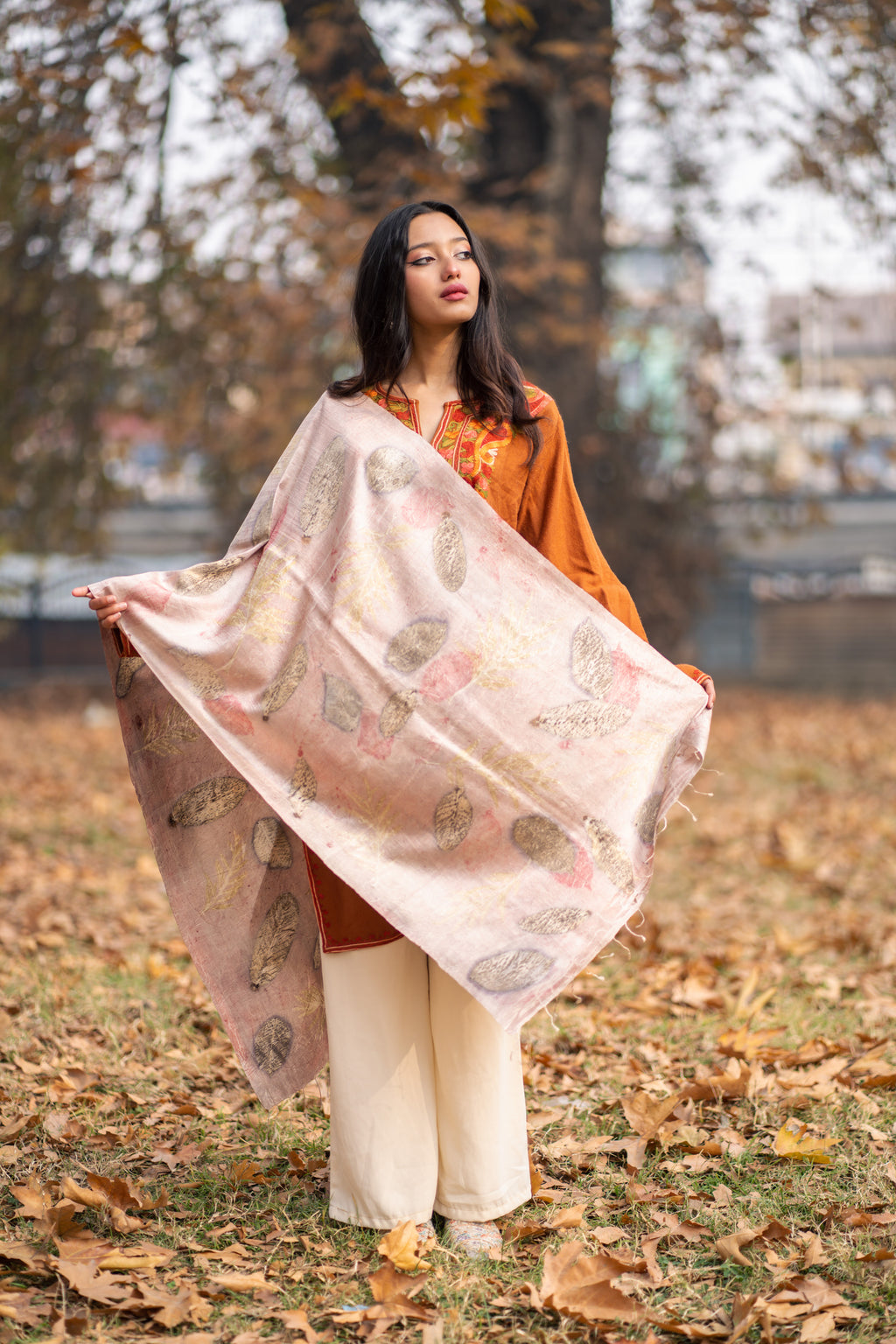 Pink Organic Dyed Mulberry Silk Stole