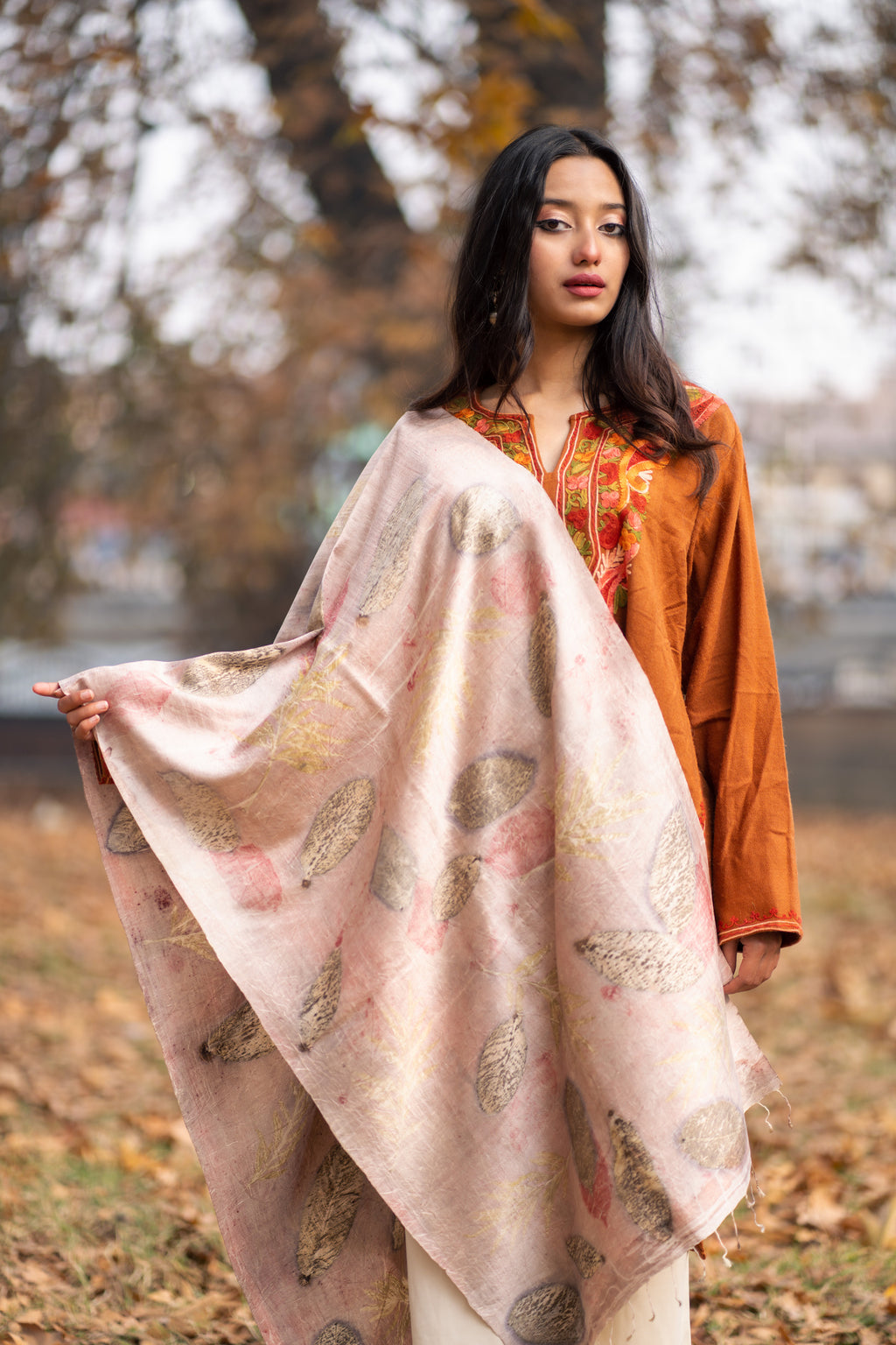 Pink Organic Dyed Mulberry Silk Stole