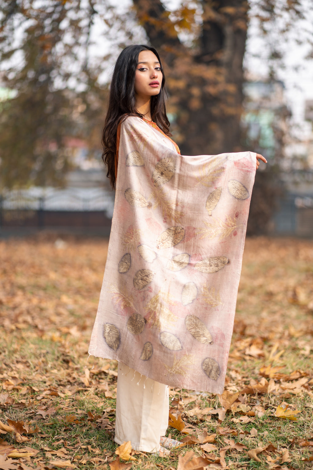 Pink Organic Dyed Mulberry Silk Stole