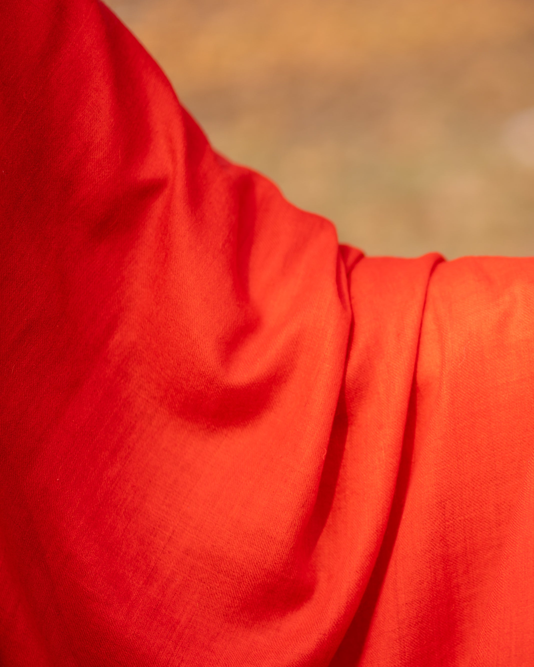 Red Handspun Pashmina Shawl