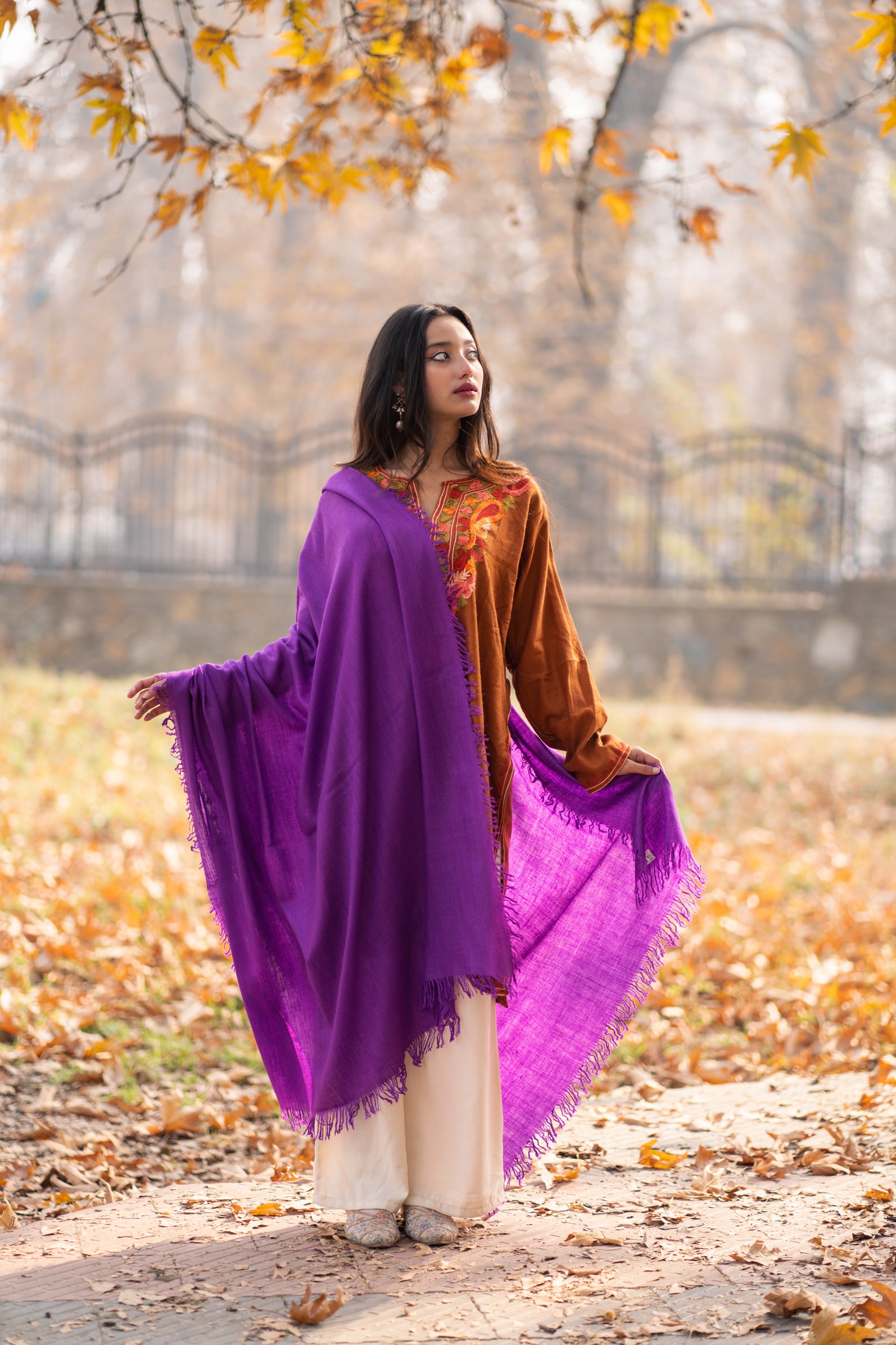 Purple Handspun Pashmina Shawl
