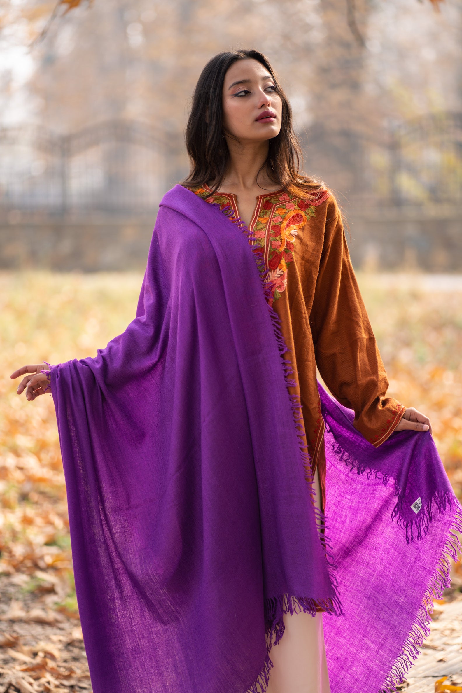 Purple Handspun Pashmina Shawl