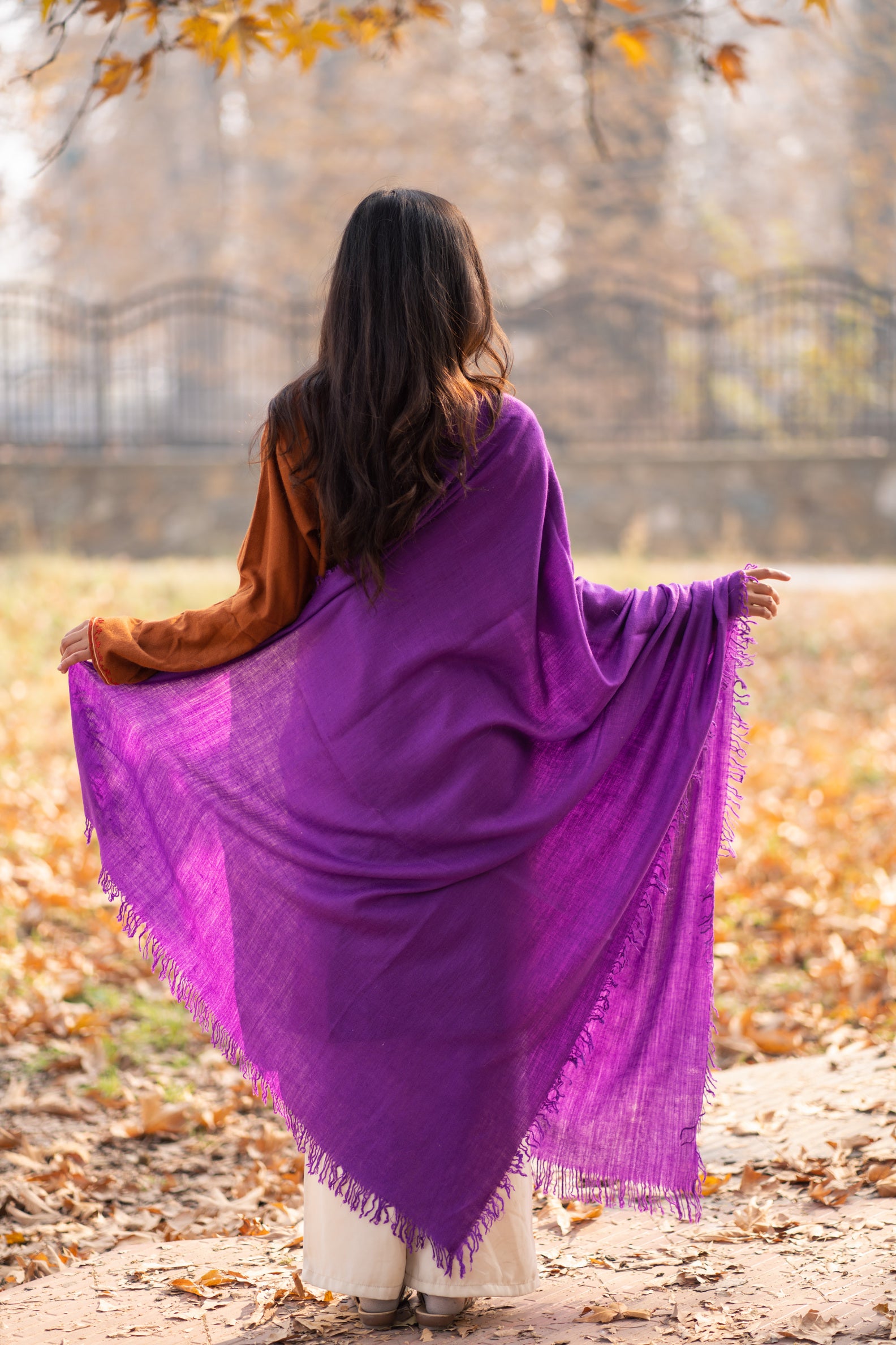 Purple Handspun Pashmina Shawl