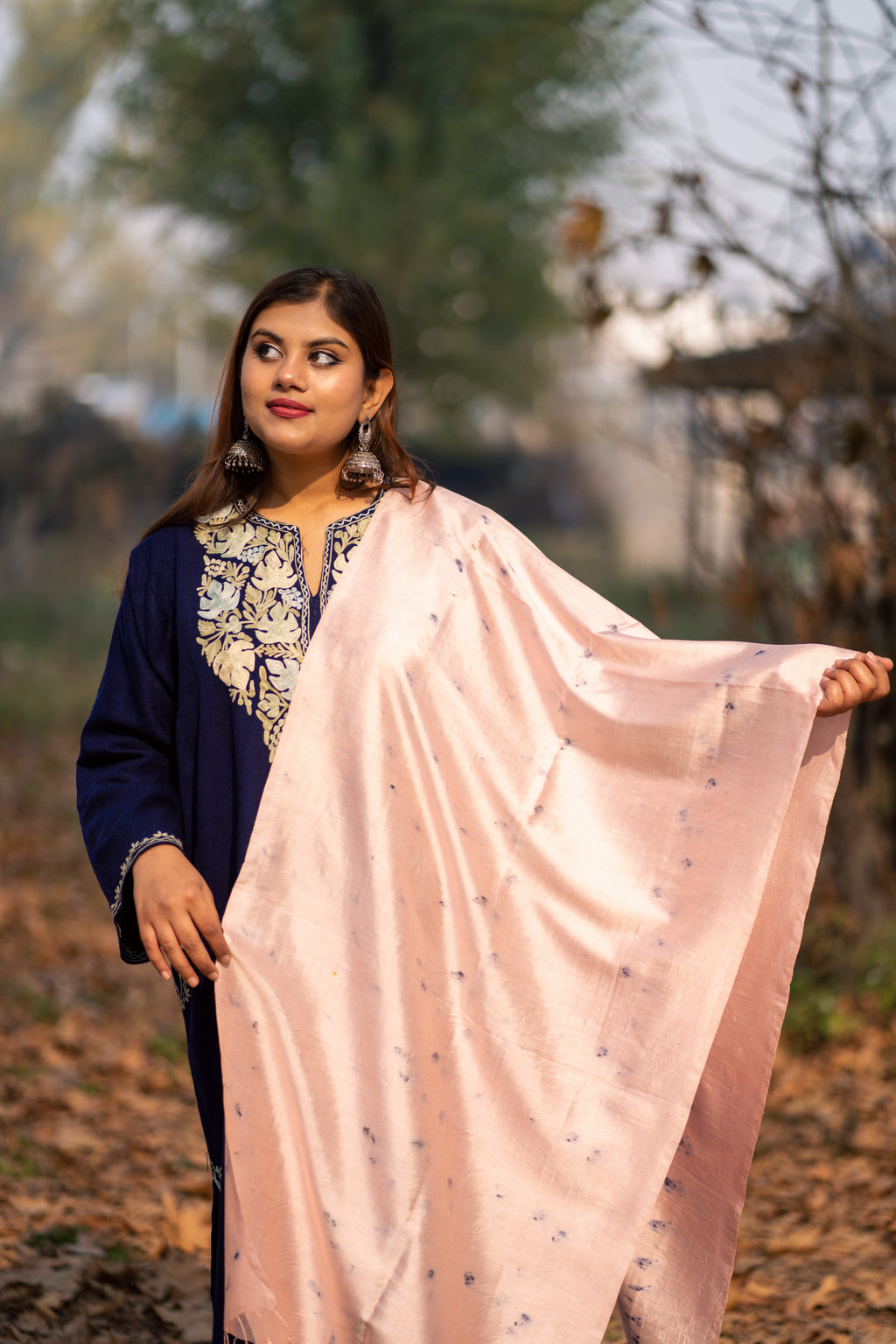 Pink Organic Dyed Mulberry Silk Stole