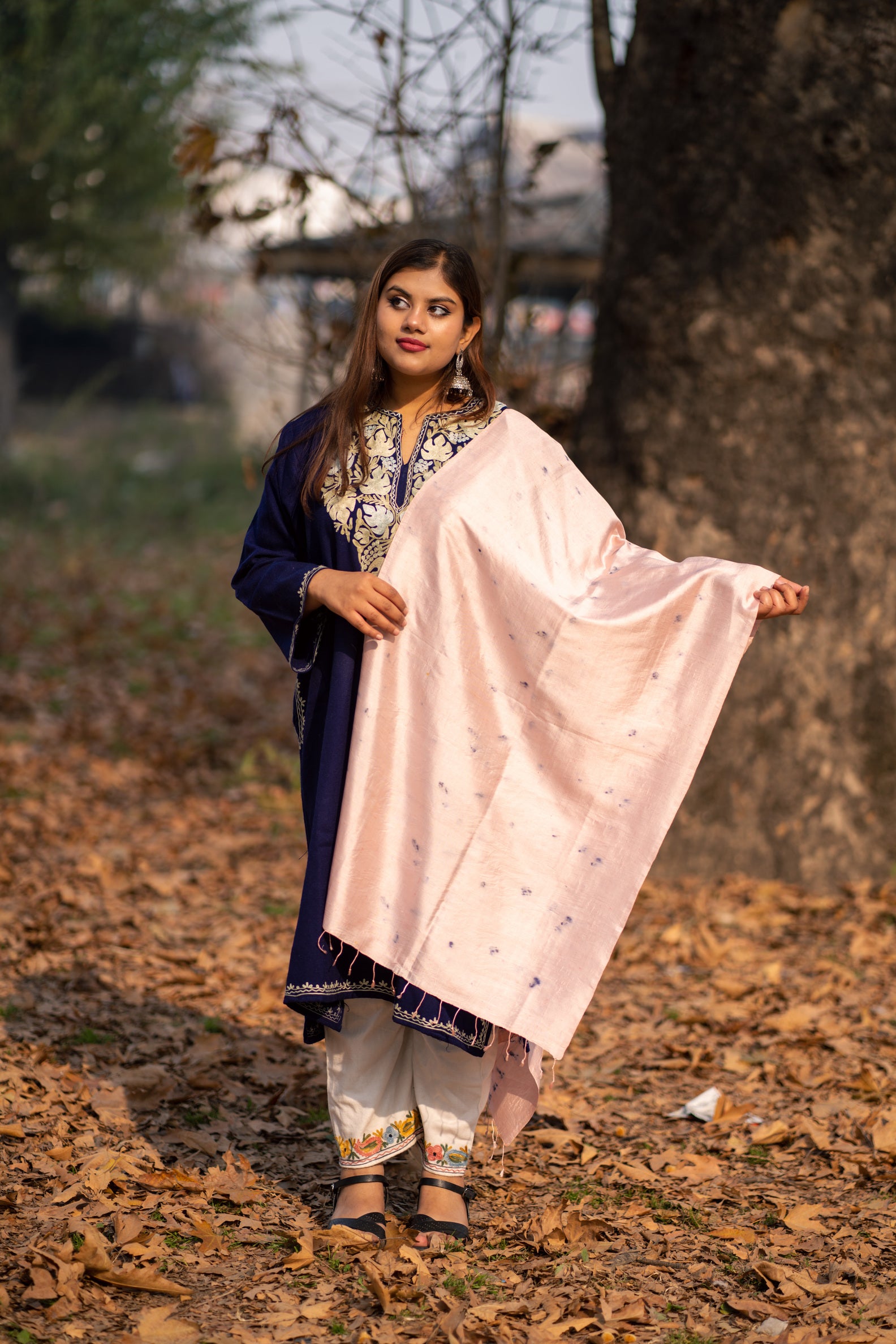 Pink Organic Dyed Mulberry Silk Stole