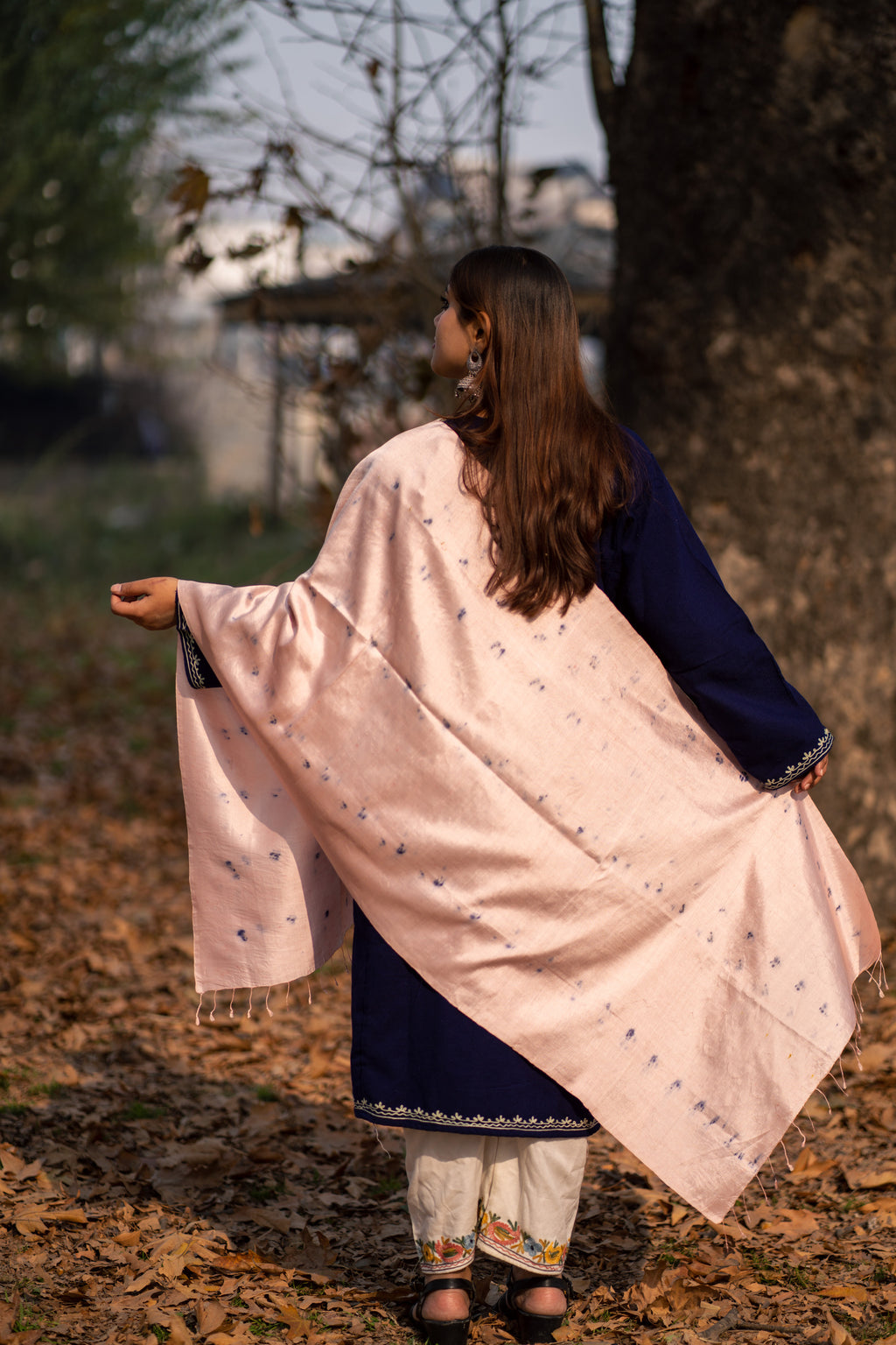 Pink Organic Dyed Mulberry Silk Stole
