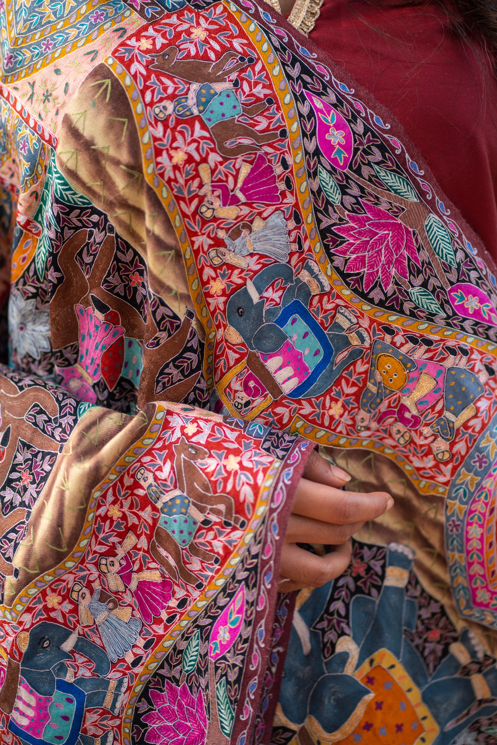 The Royal Caravan Kalamkari Pashmina Shawl