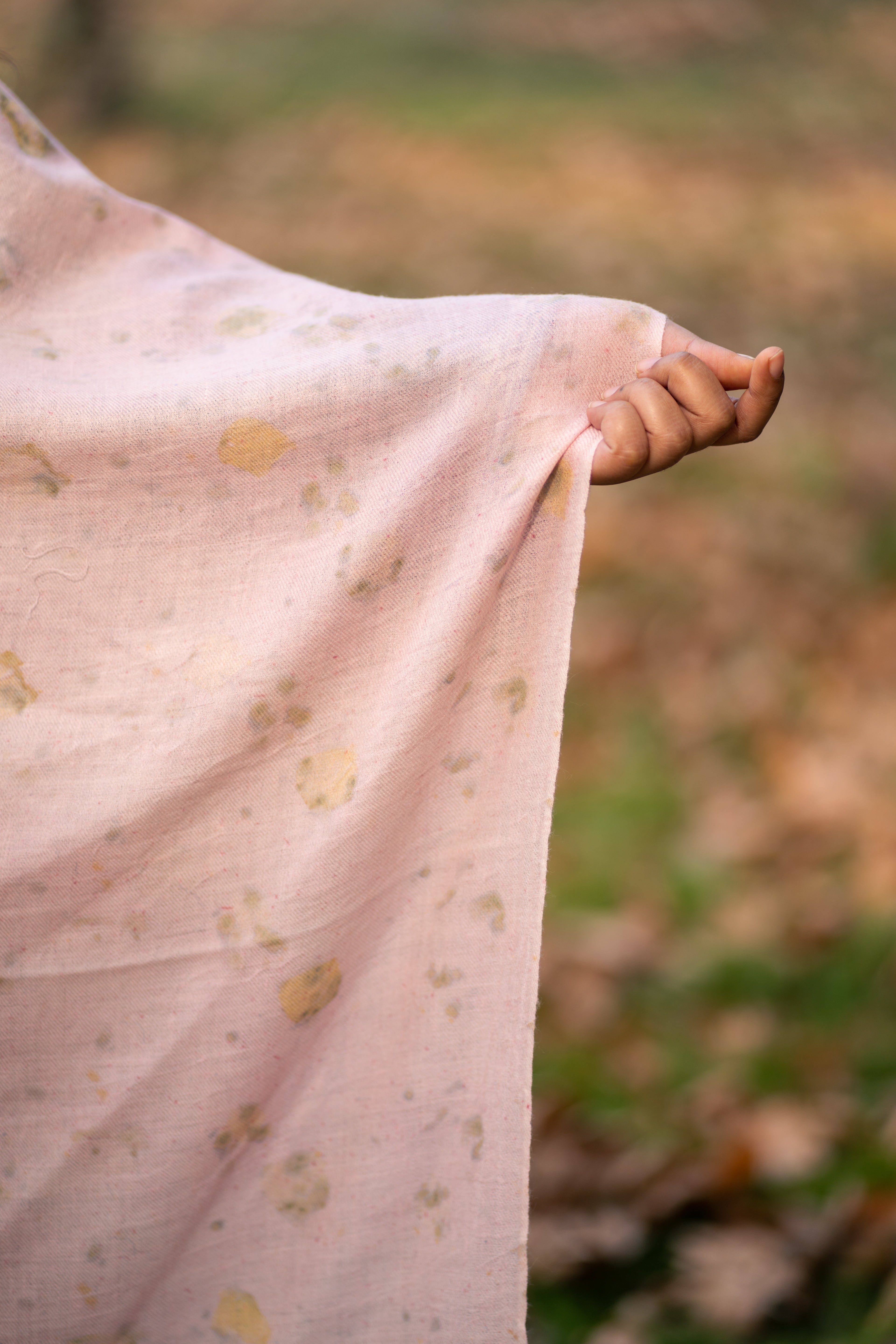 Pink Organic Flower Dyed Pashmina Wrap