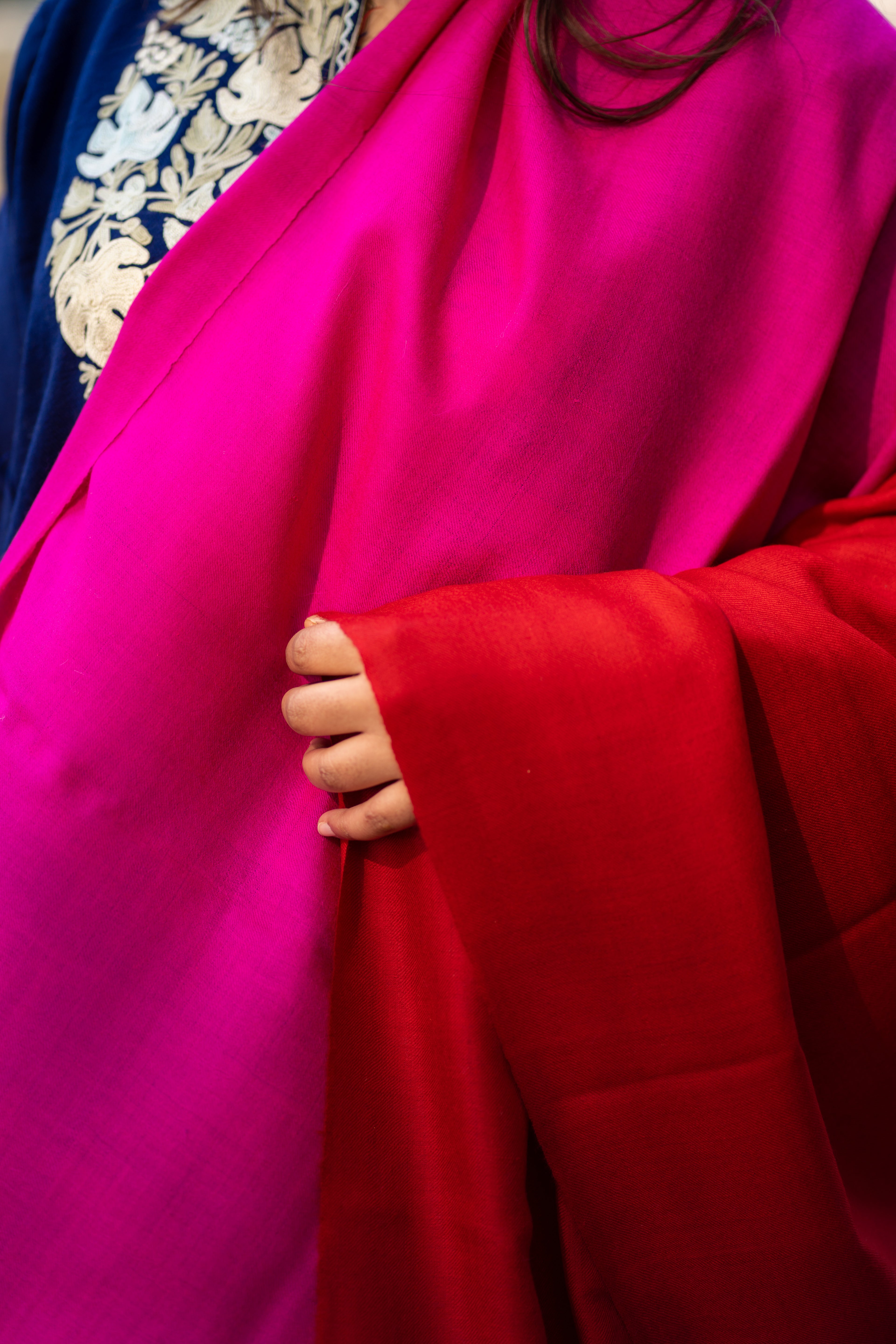 Red and Magenta  Ombre Pashmina Shawl