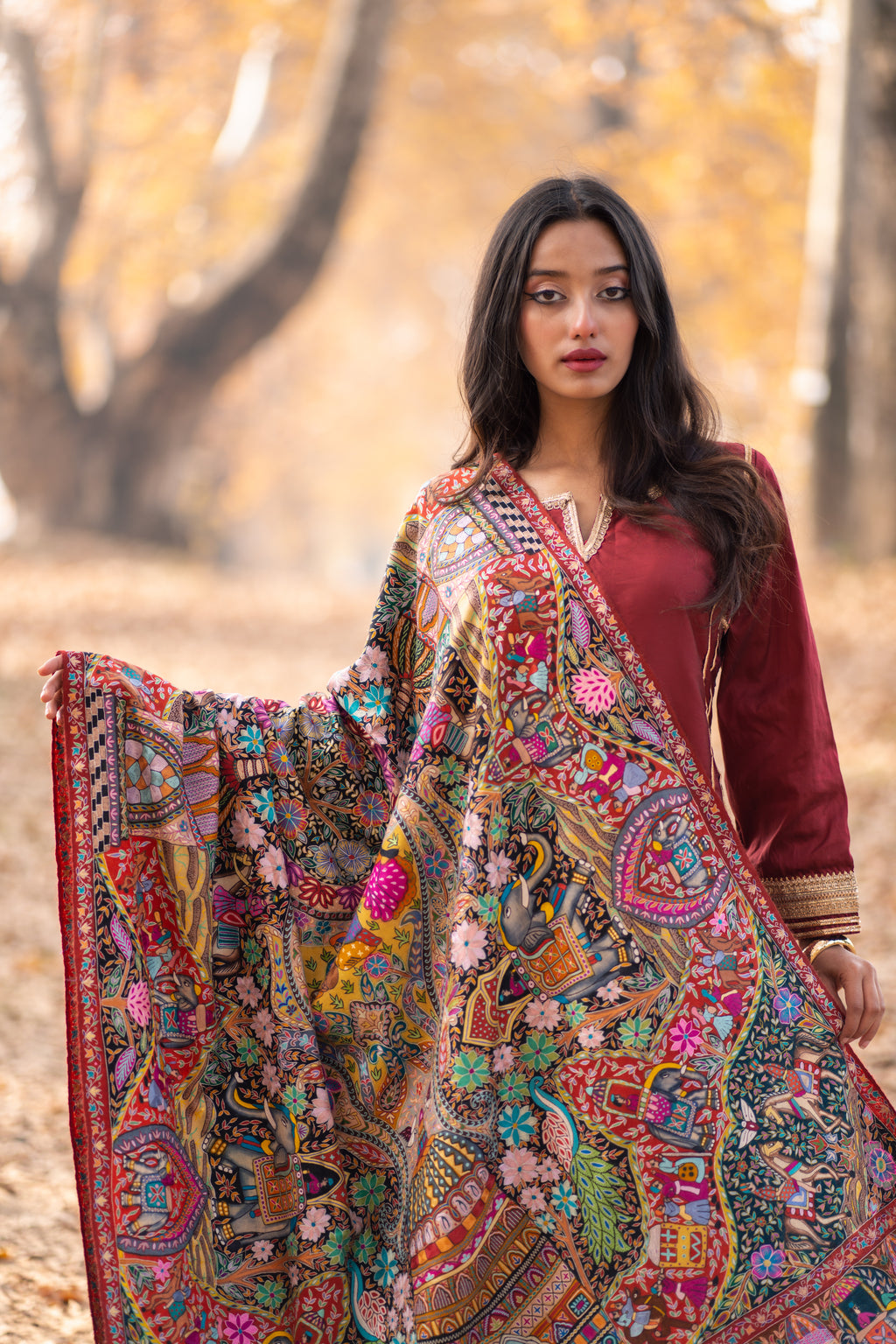 The Royal Meadows Kalamkari Pashmina Shawl