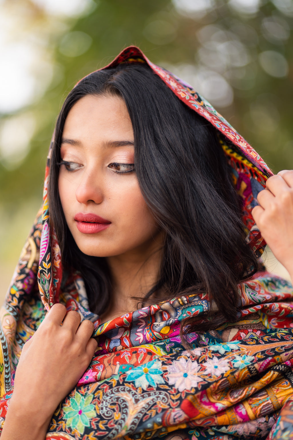 The Royal Meadows Kalamkari Pashmina Shawl