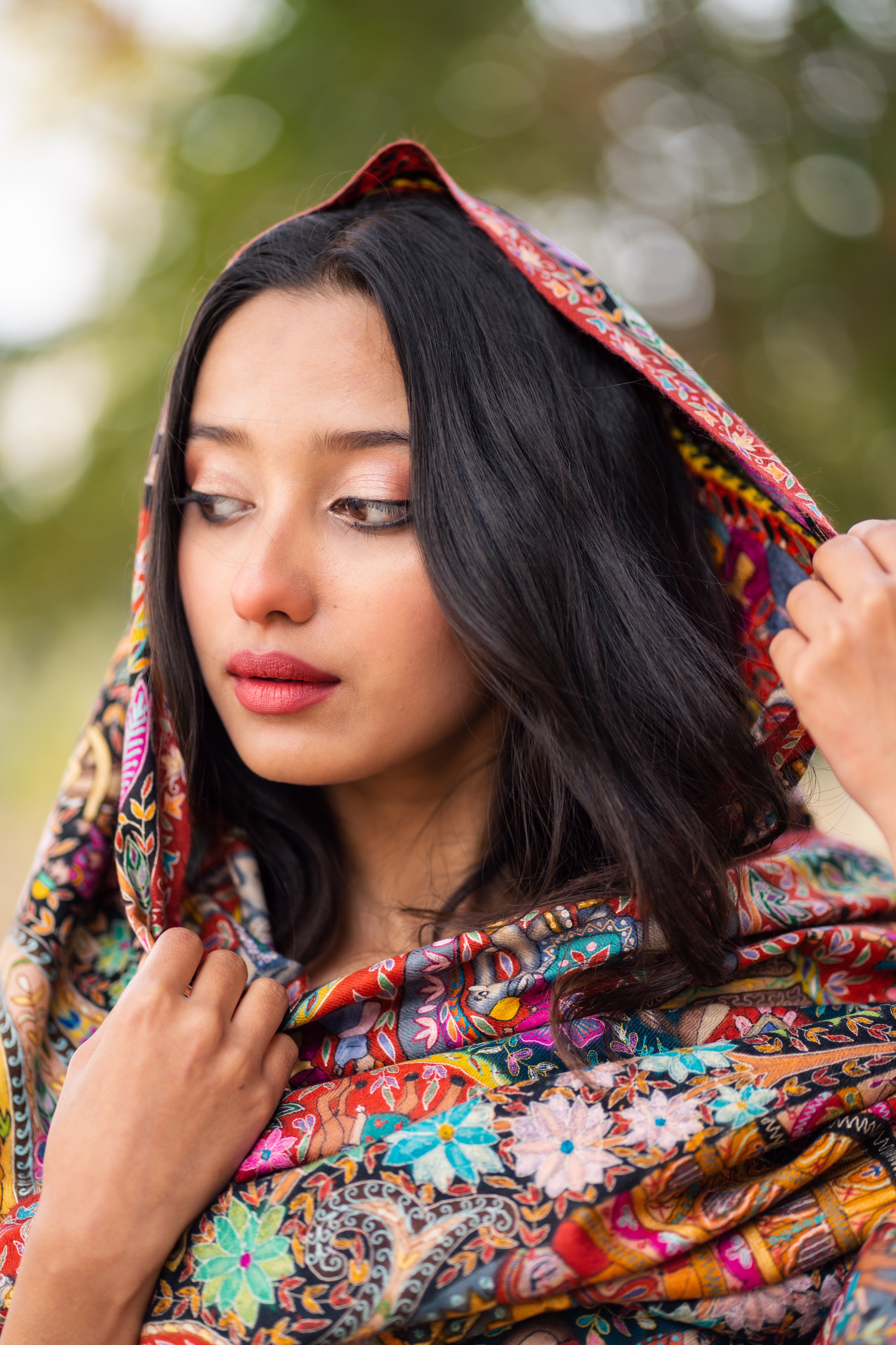 The Royal Meadows Kalamkari Pashmina Shawl